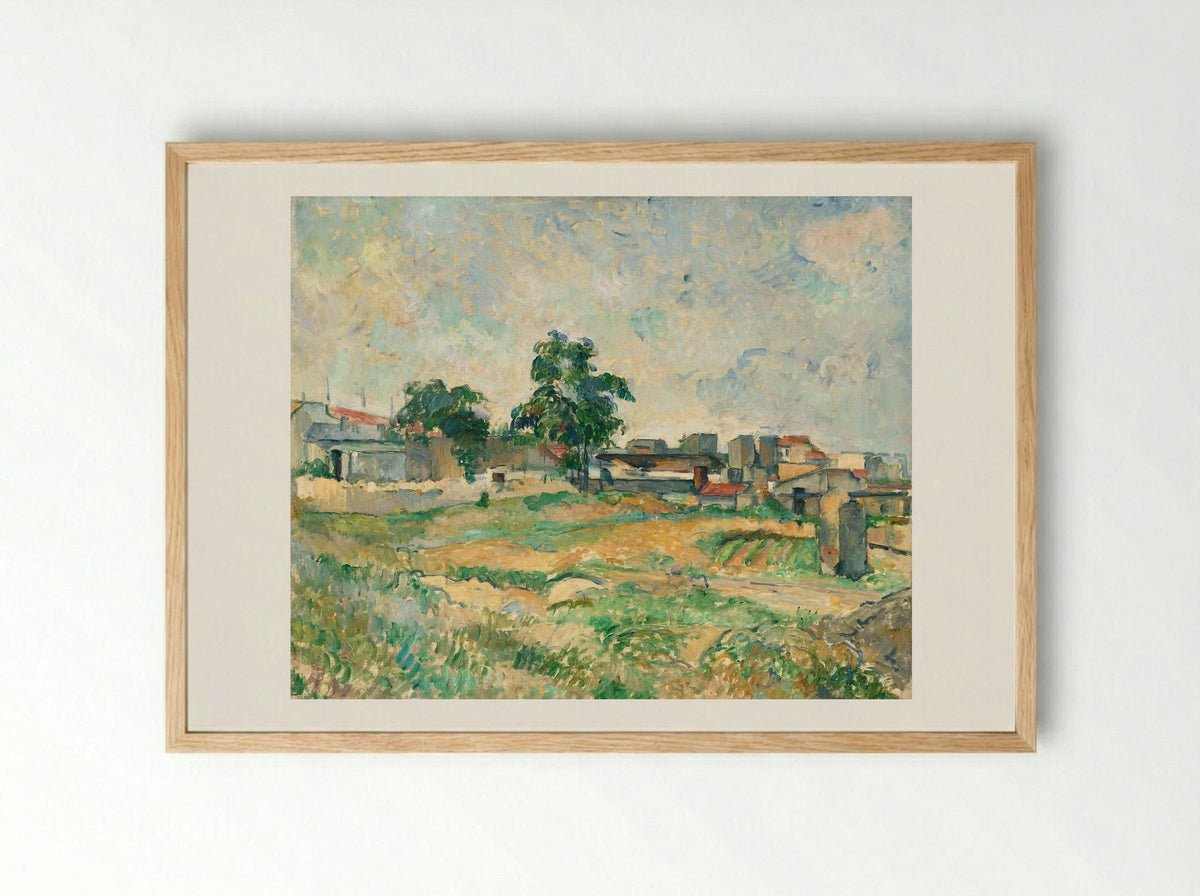 Landscape near Paris - Paul Cézanne - Framed Print Wood