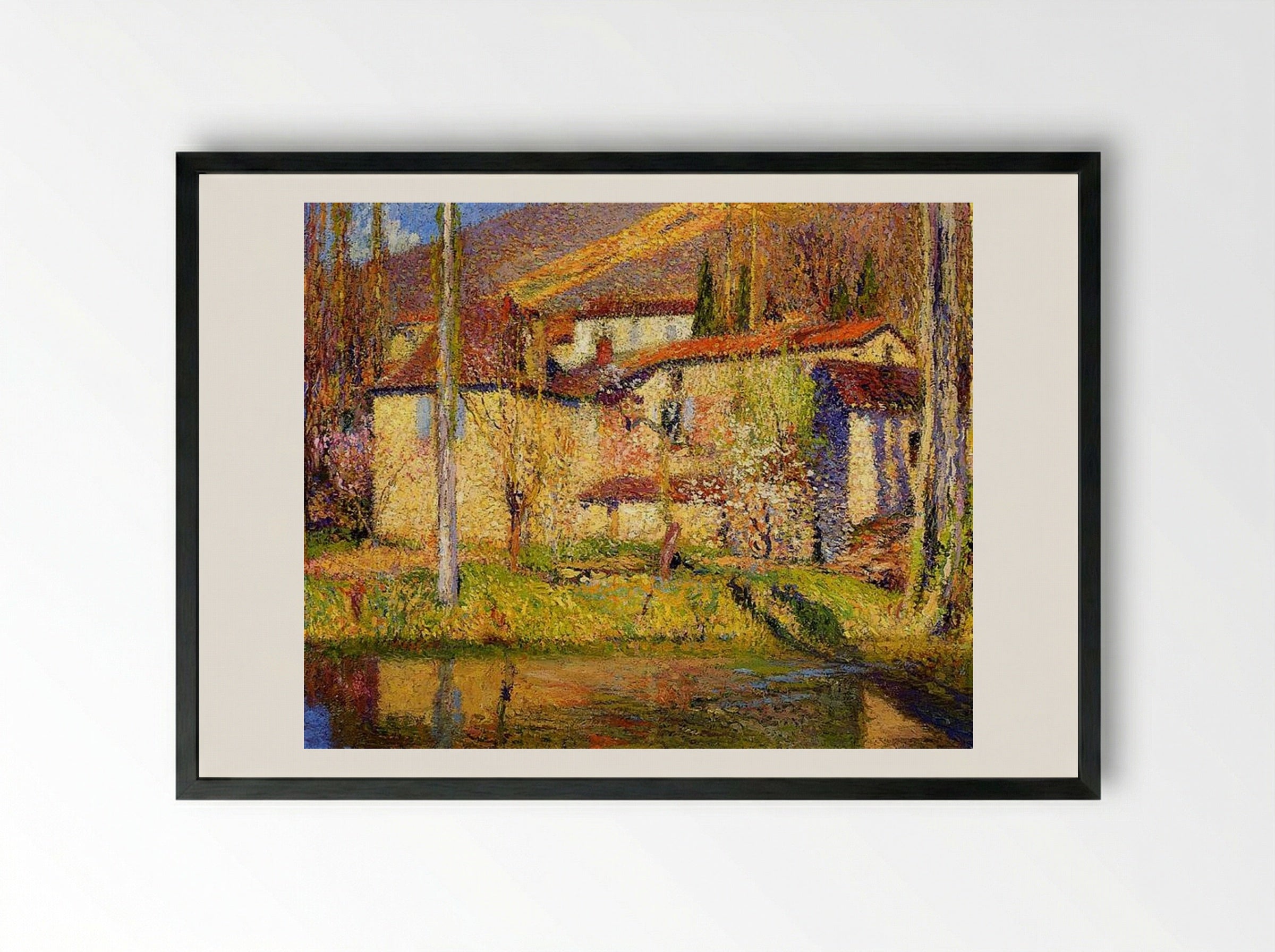 Landscape near Toulouse - Henri Martin - Framed Print Black