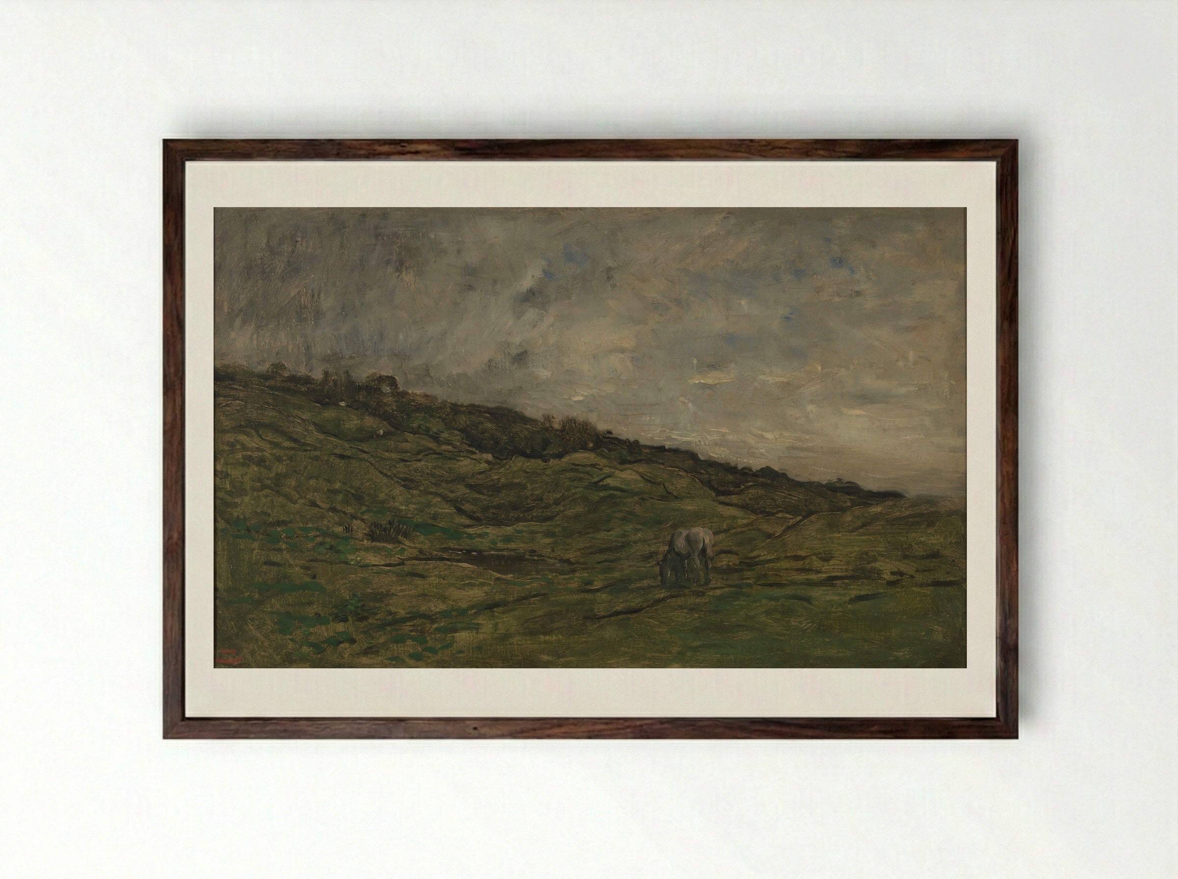 Landscape near Villerville - Charles-François Daubigny - Framed Print Dark Wood