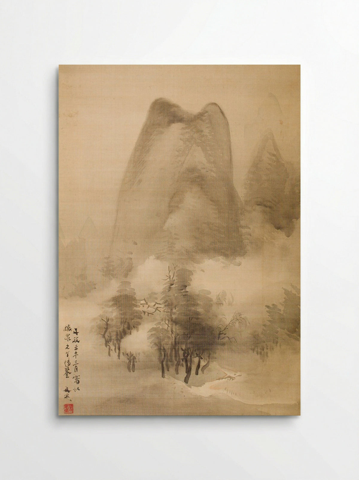 Landscape of a Misty Mountain Scene - Tani Bunchō - Poster