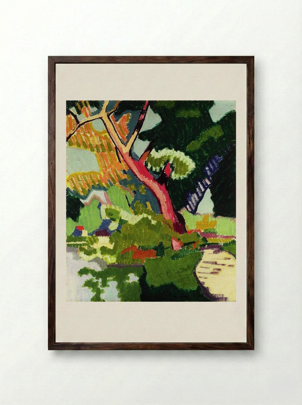 Landscape of a Waterway - Auguste Herbin - Framed Print Dark Wood