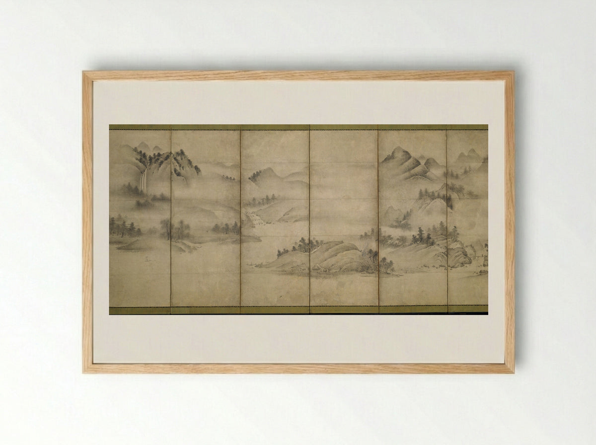 Landscape of the Four Seasons - Sōami - Framed Print Wood