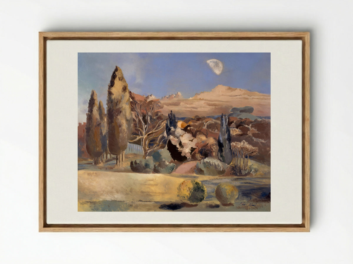 Landscape of the Moon's First Quarter - Paul Nash - Framed Canvas Wood
