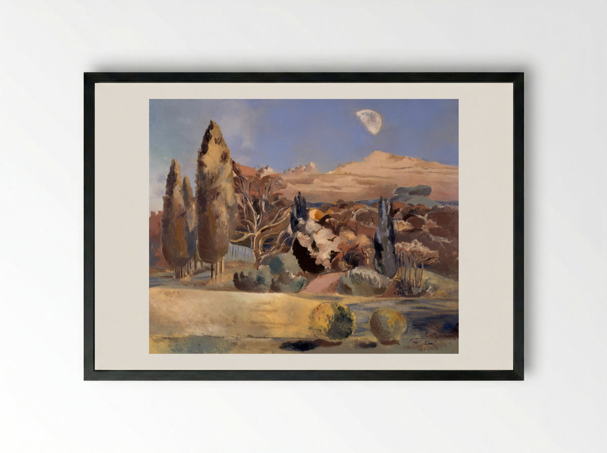 Landscape of the Moon's First Quarter - Paul Nash - Framed Print Black
