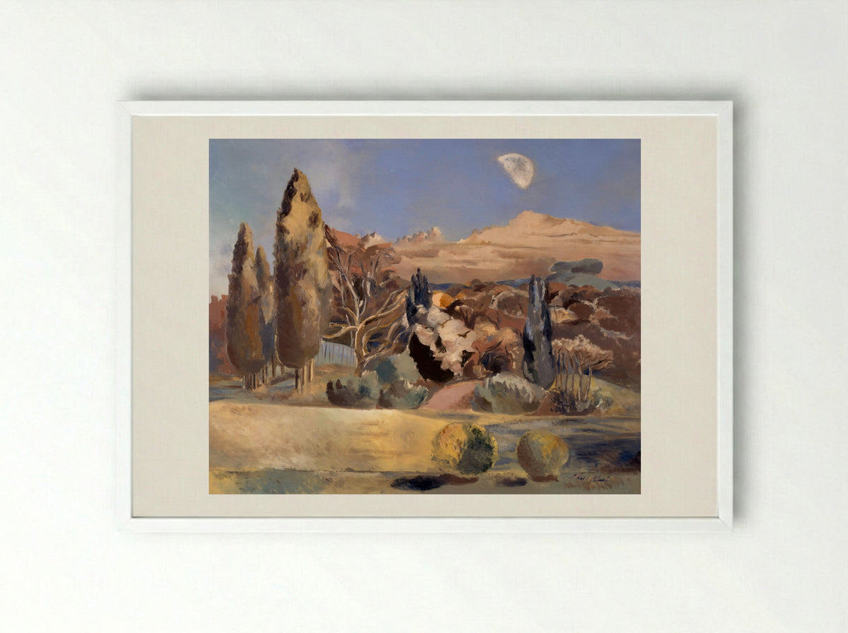 Landscape of the Moon's First Quarter - Paul Nash - Framed Print White