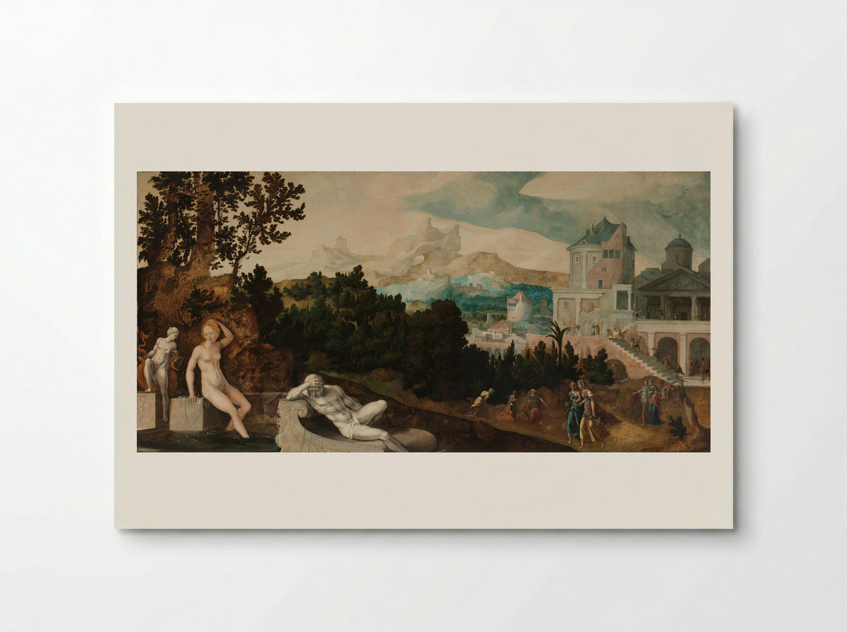 Landscape with Bathsheba - Jan van Scorel - Poster