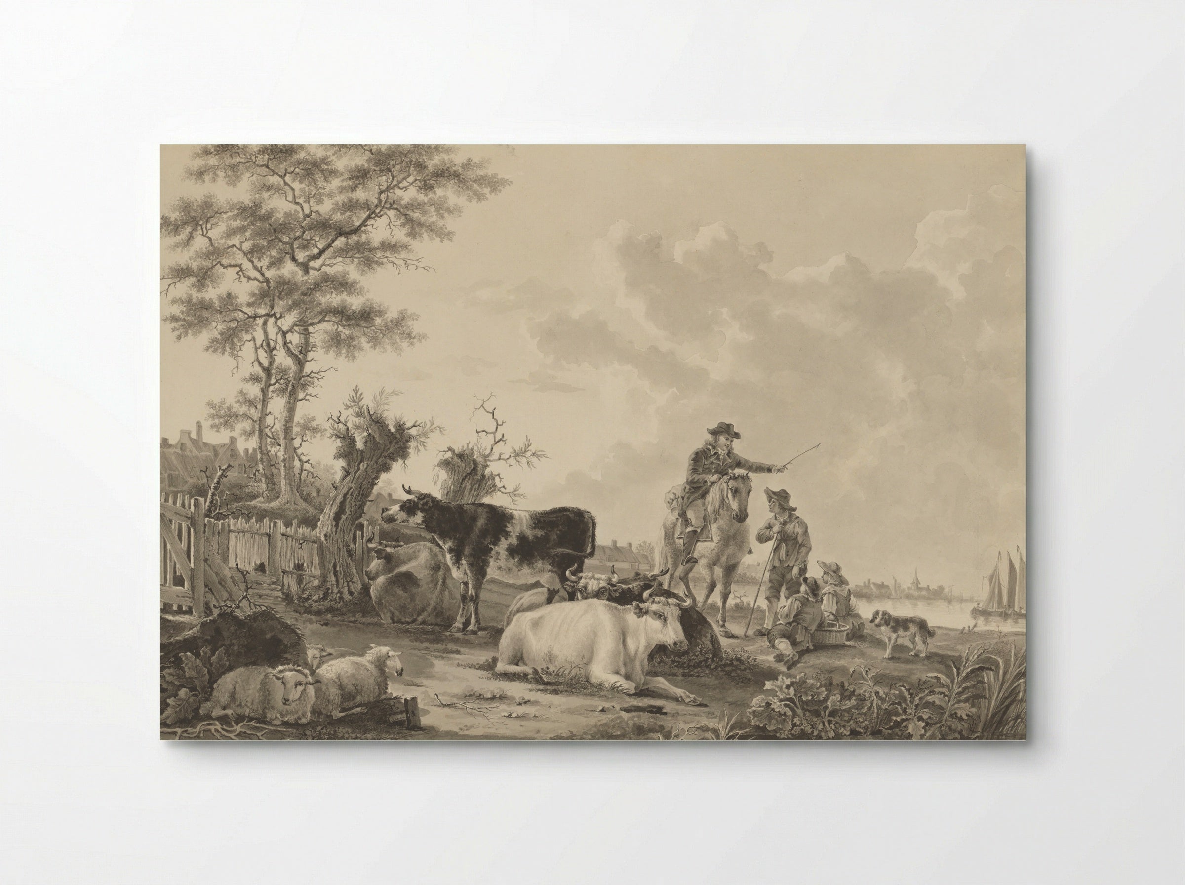 Landscape with Cattle - Jacob van Strij - Poster