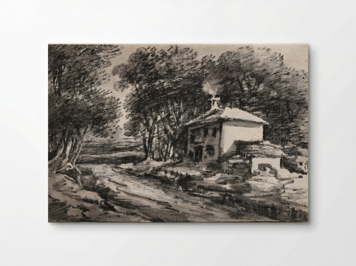 Landscape with Cottage (recto) - Thomas Monro - Poster