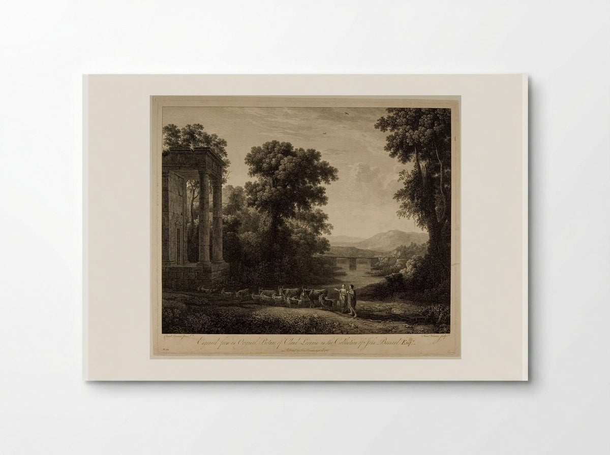 Landscape with Cows and Goats, a Shepherd and Shepherdess - François Vivares - Poster