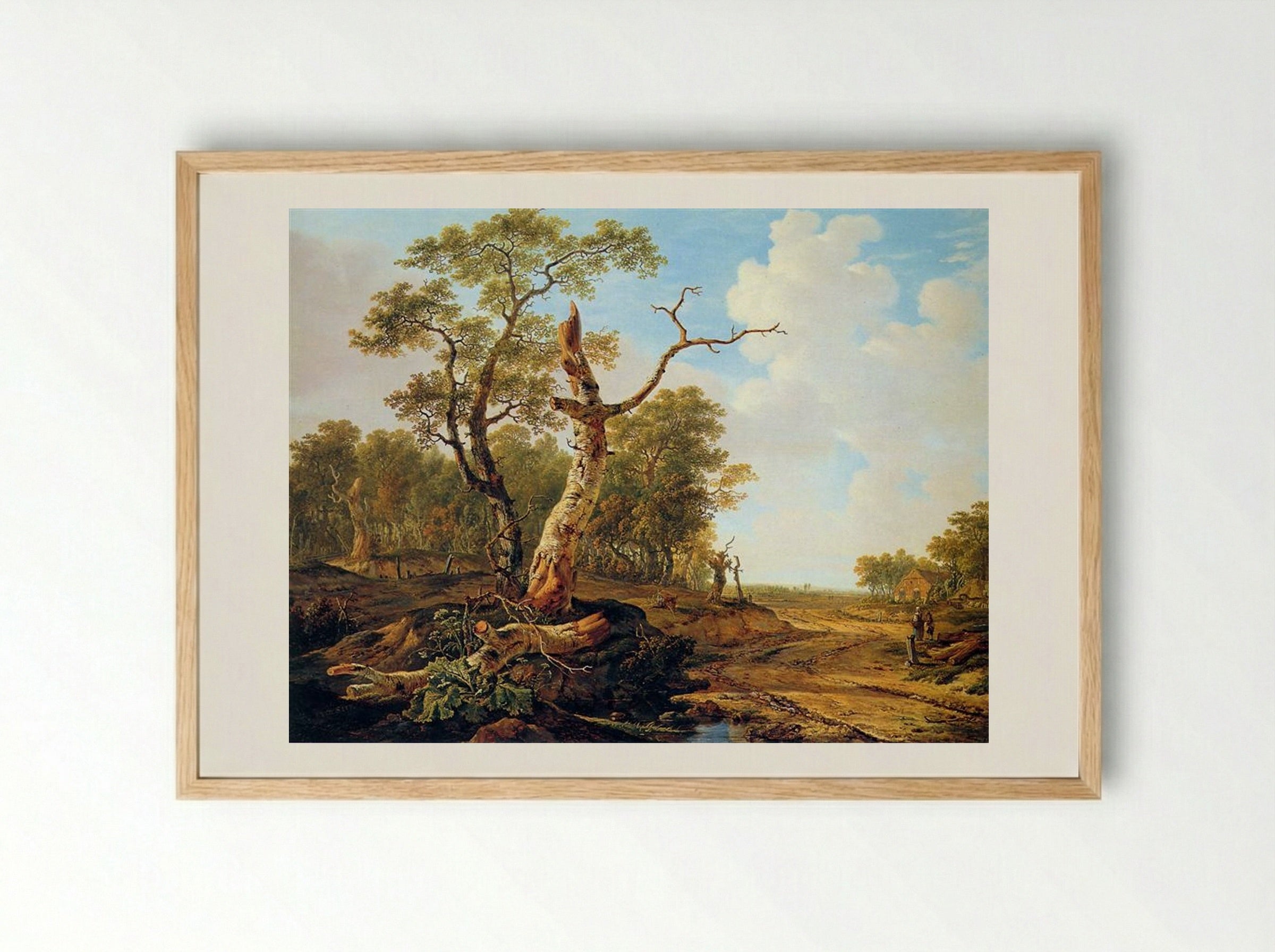 Landscape with Dead Tree - Jacob van Strij - Framed Print Wood