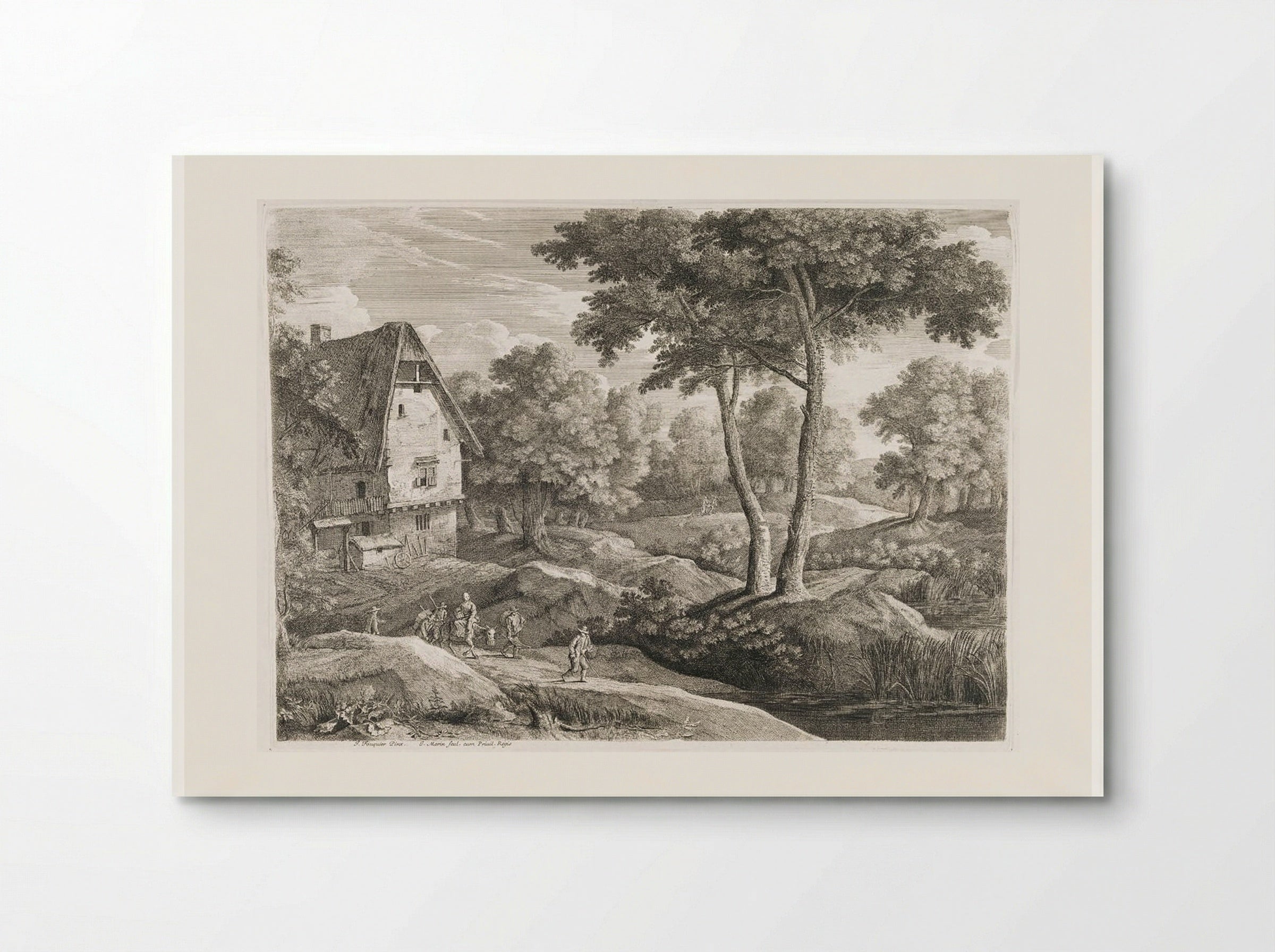 Landscape with Farmhouse and Travelers - Jean Morin - Poster