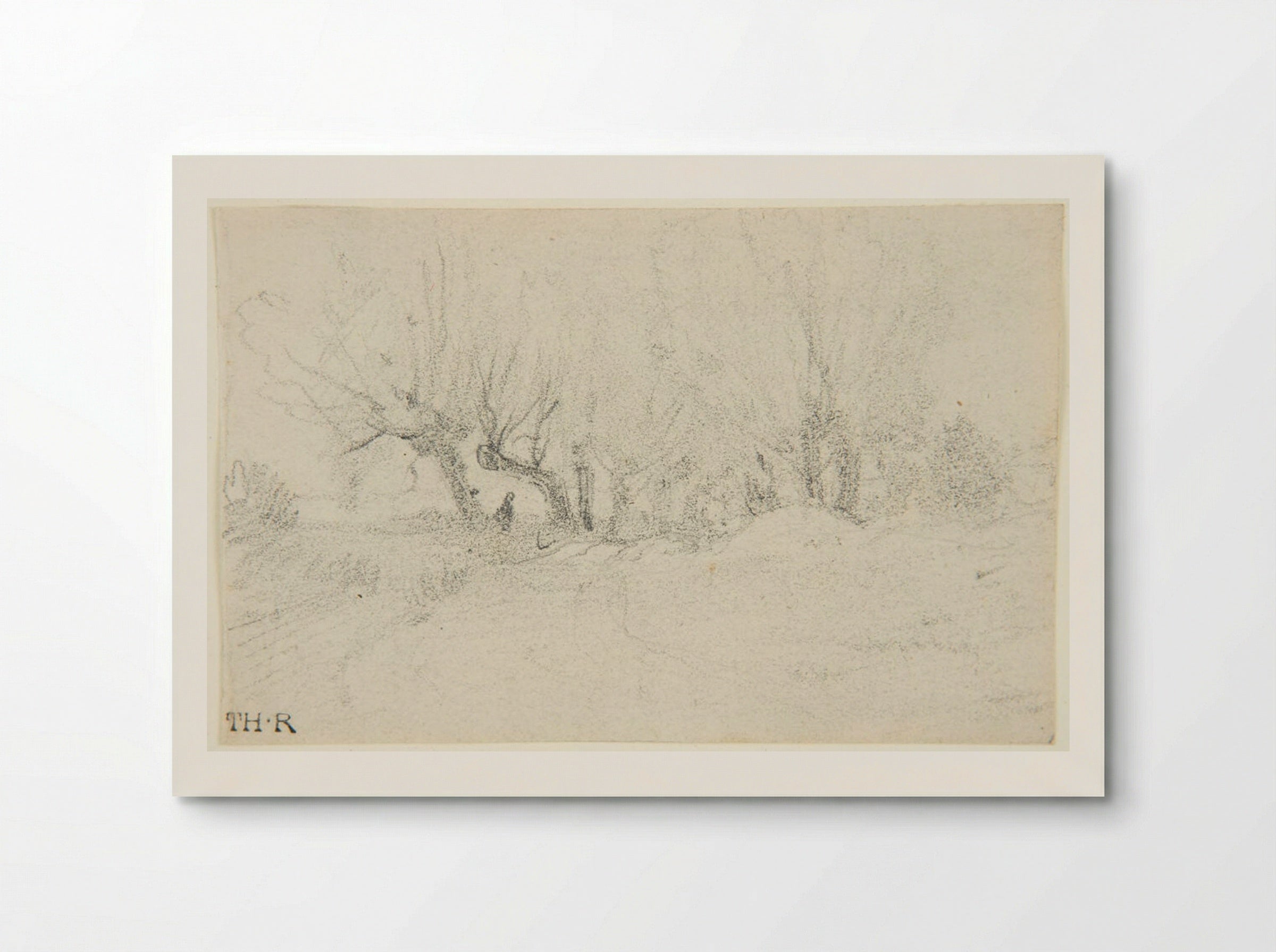 Landscape with Figure among Trees - Théodore Rousseau - Poster