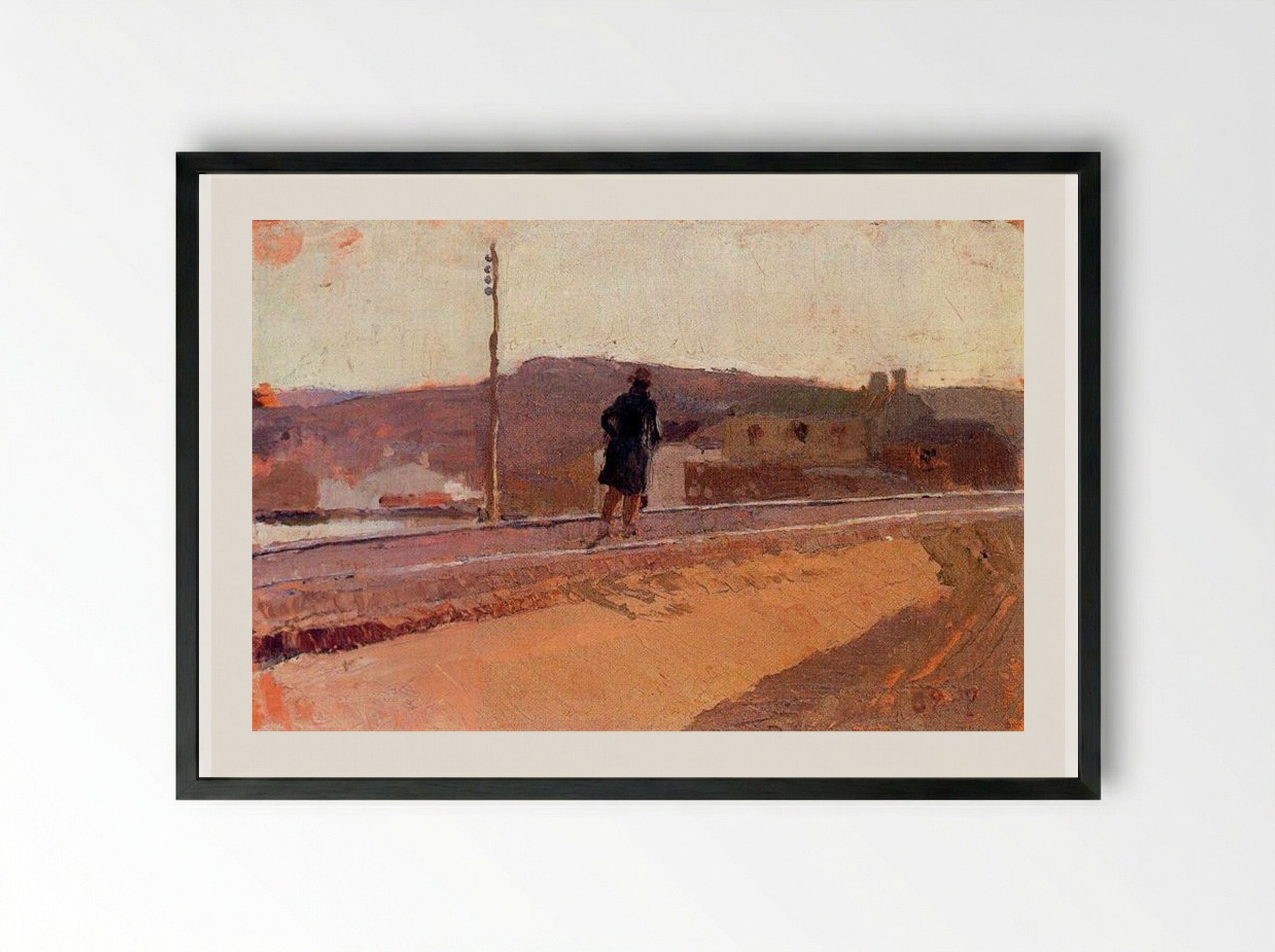 Landscape with Figure - Joaquín Sorolla - Framed Print Black