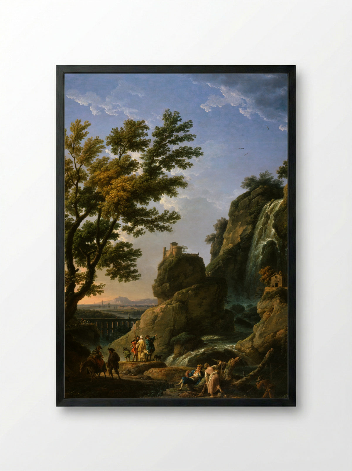 Landscape with Figures - Claude-Joseph Vernet - Framed Print Black