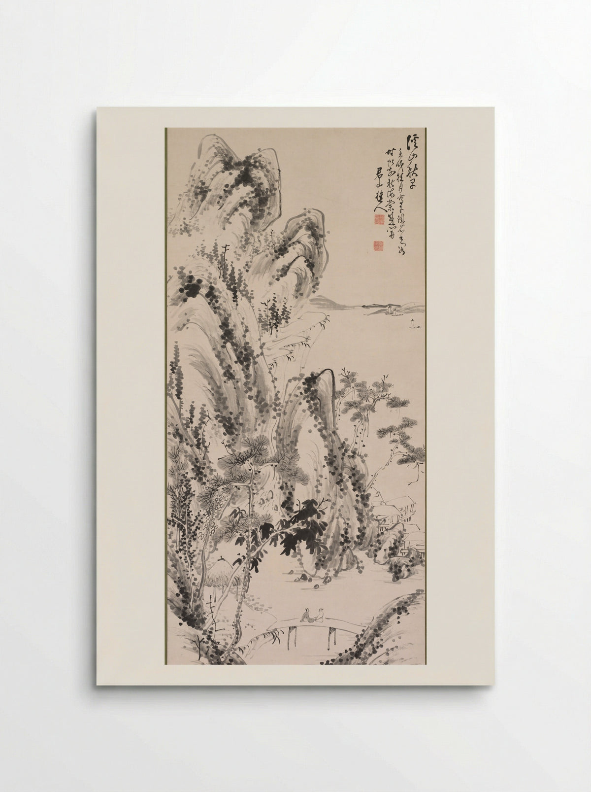 Landscape with Figures - Fujimoto Tesseki - Poster