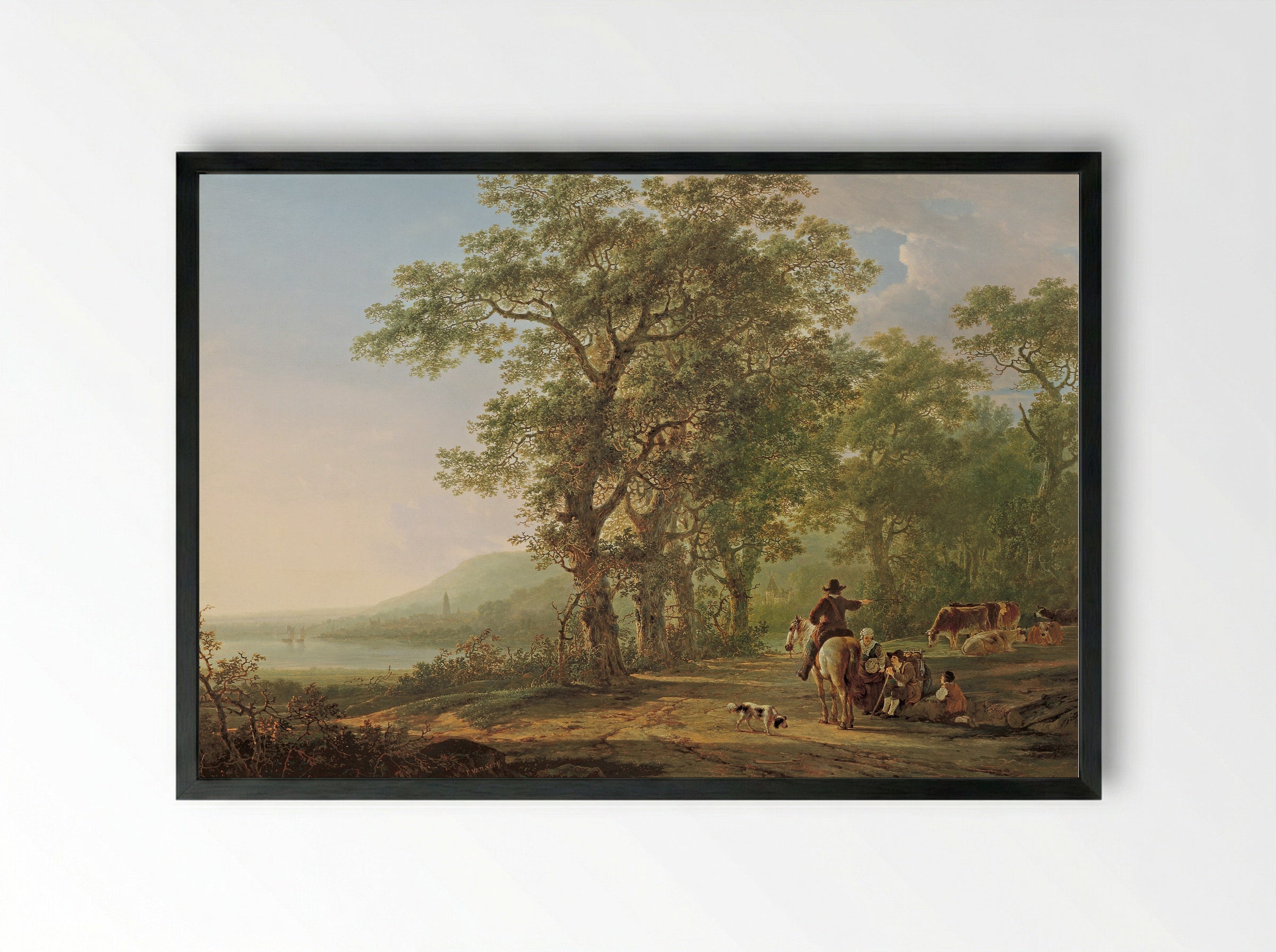 Landscape with Forest - Jacob van Strij - Framed Print Black