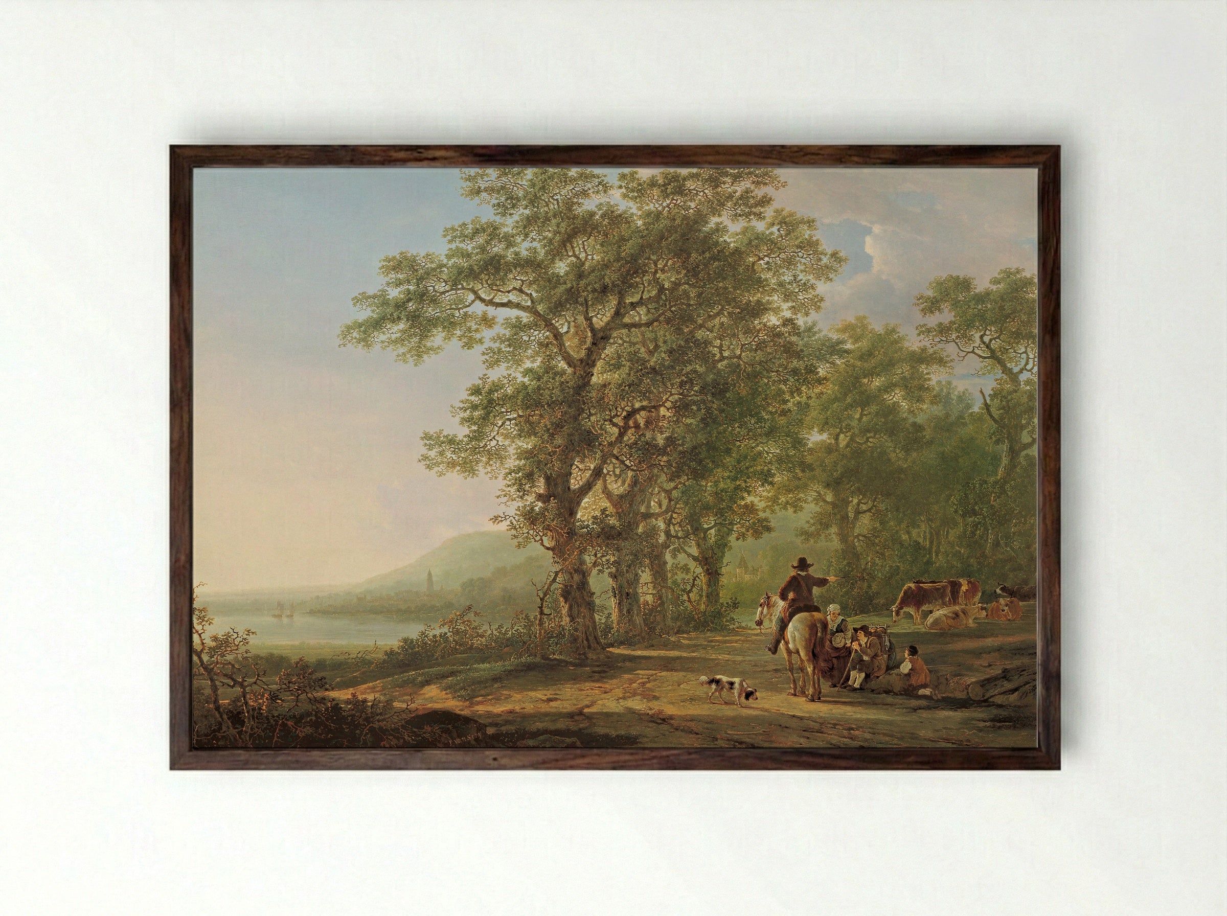Landscape with Forest - Jacob van Strij - Framed Print Dark Wood