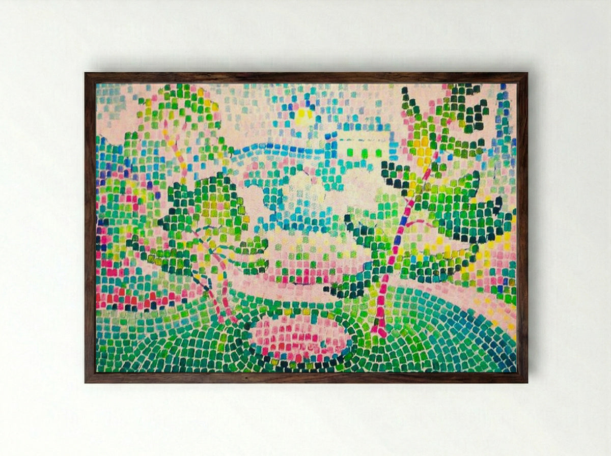 Landscape with Fountain - Jean Metzinger - Framed Print Dark Wood