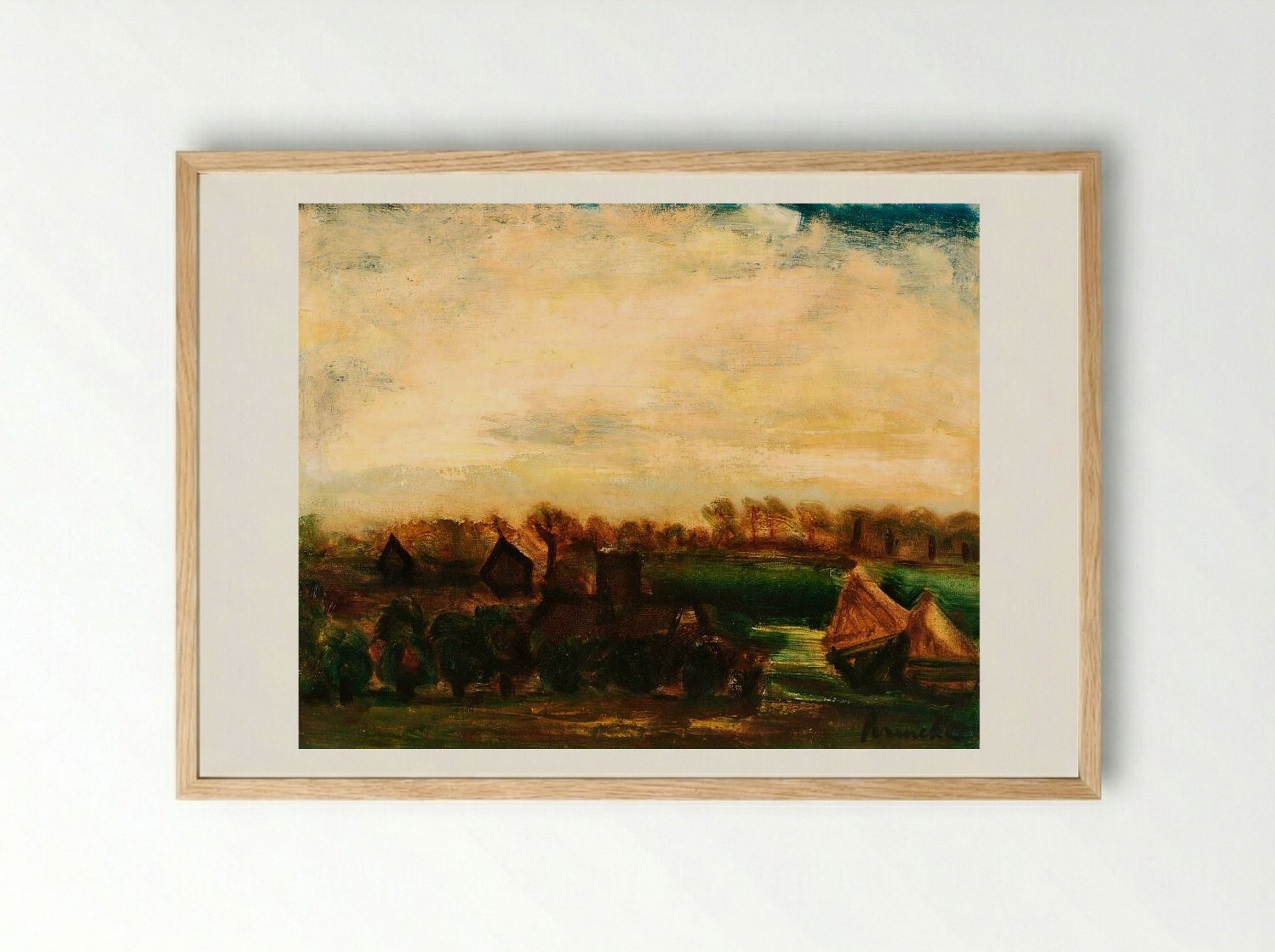 Landscape with Haystacks - Constant Permeke - Framed Print Wood
