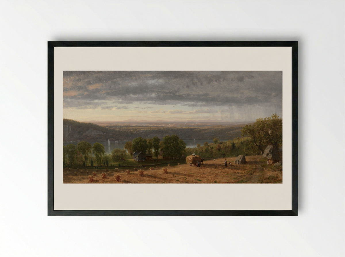 Landscape with Haywain - Worthington Whittredge - Framed Print Black