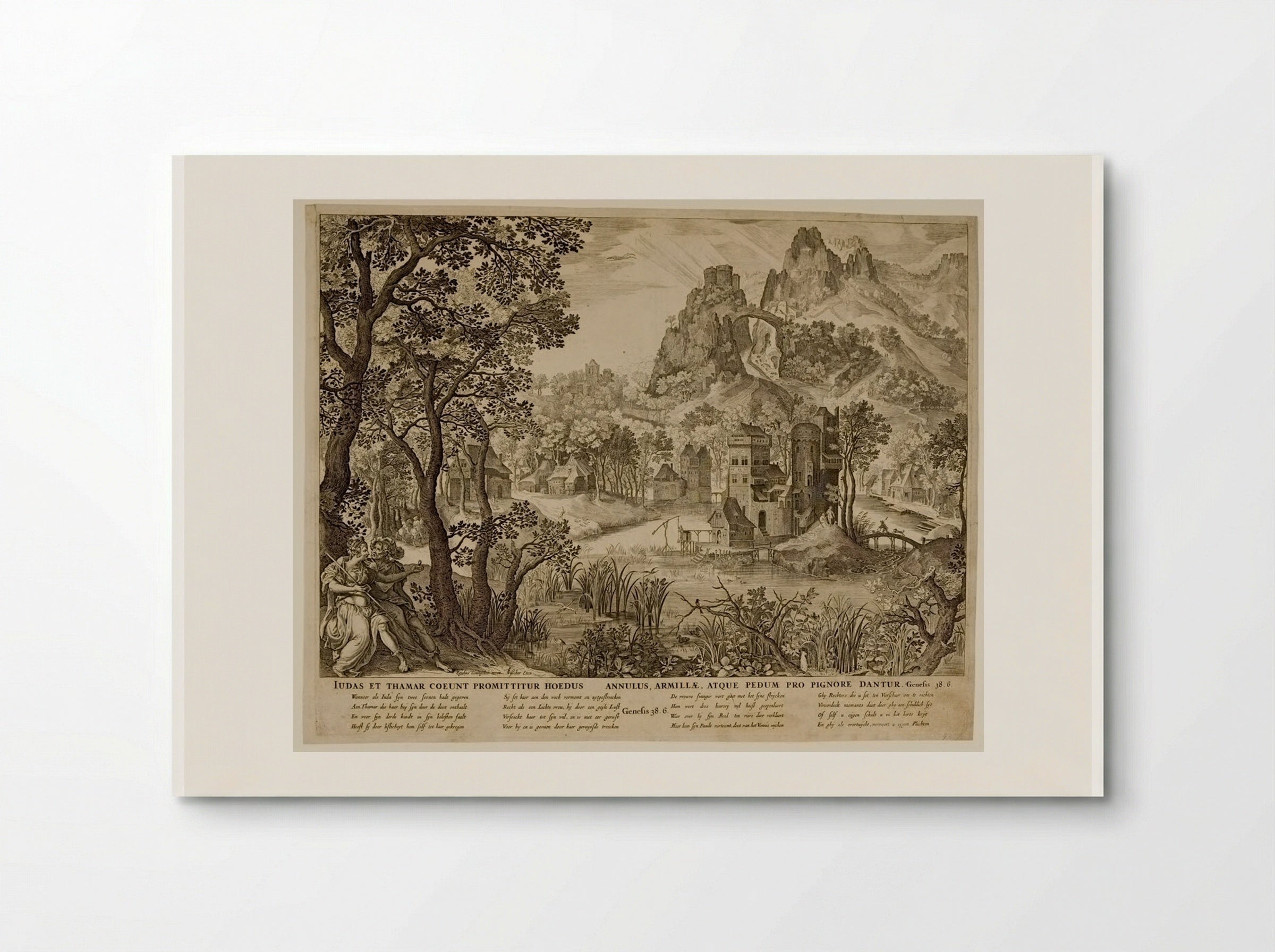 Landscape with Judah and Tamar - Claes Jansz. Visscher - Poster