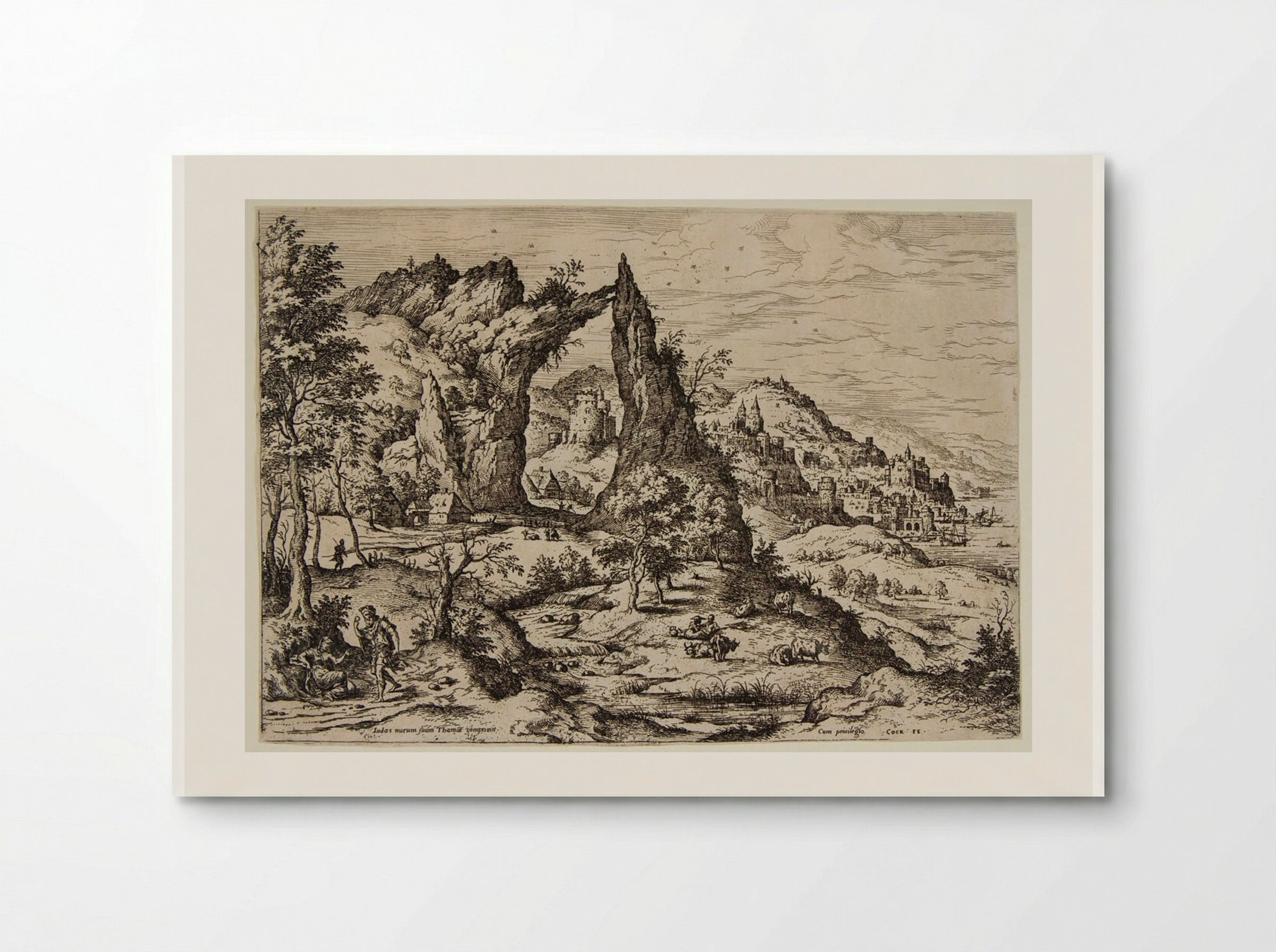 Landscape with Judah and Thamar - Hieronymus Cock - Poster