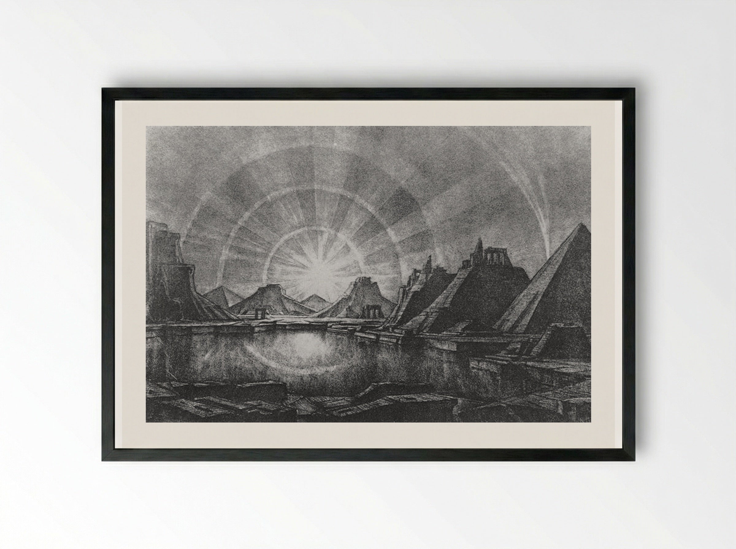Landscape with Lake - Konstantin Bogaevsky - Framed Print Black
