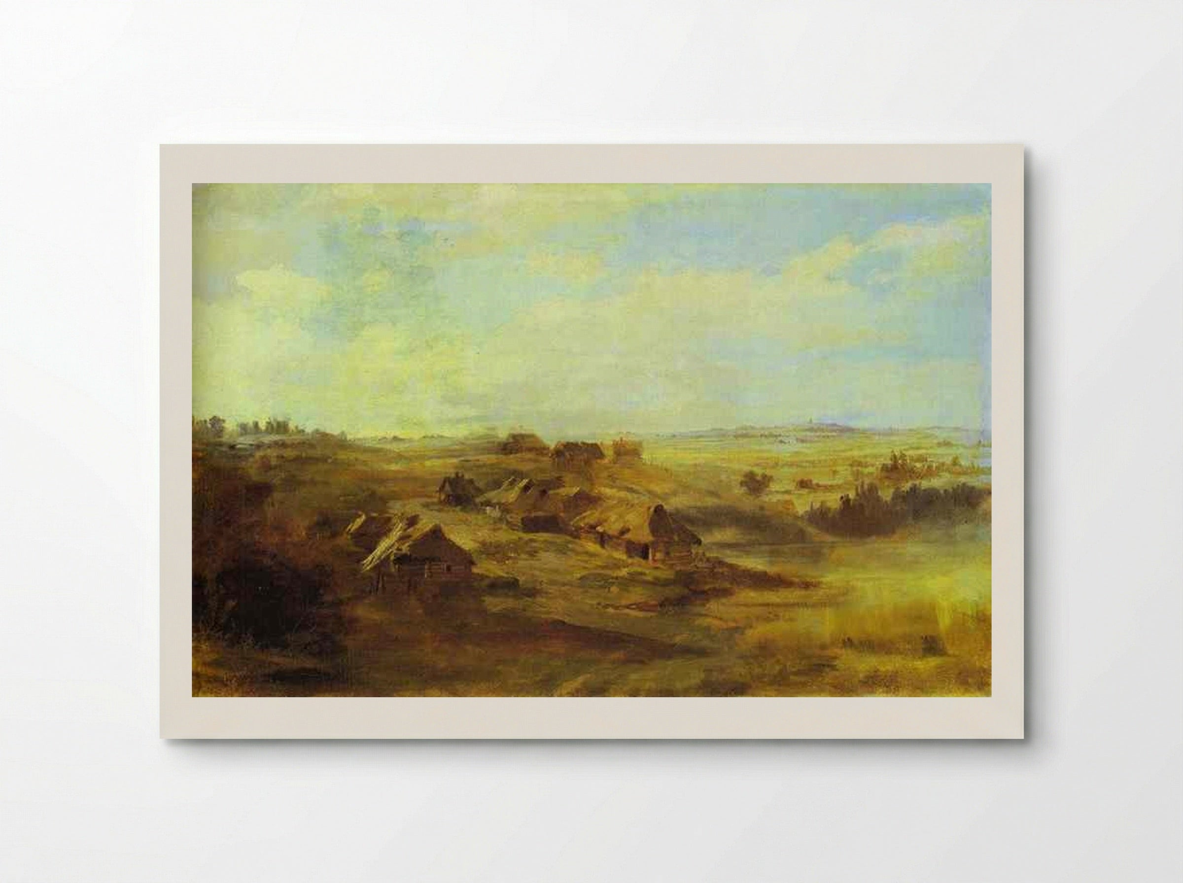 Landscape with Peasant's Huts and Pond near St. Petersburg - Fyodor Vasilyev - Poster