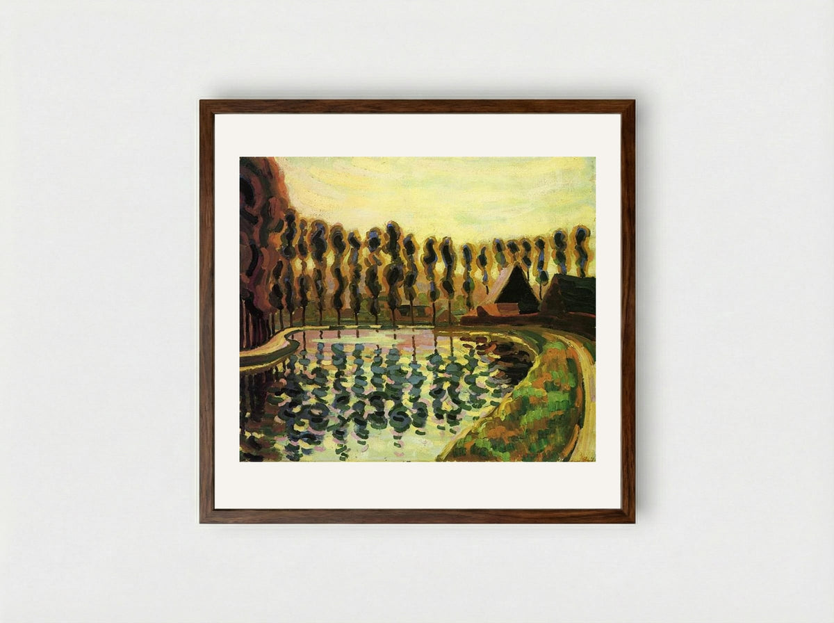 Landscape with Poplars - Auguste Herbin - Framed Print Dark Wood