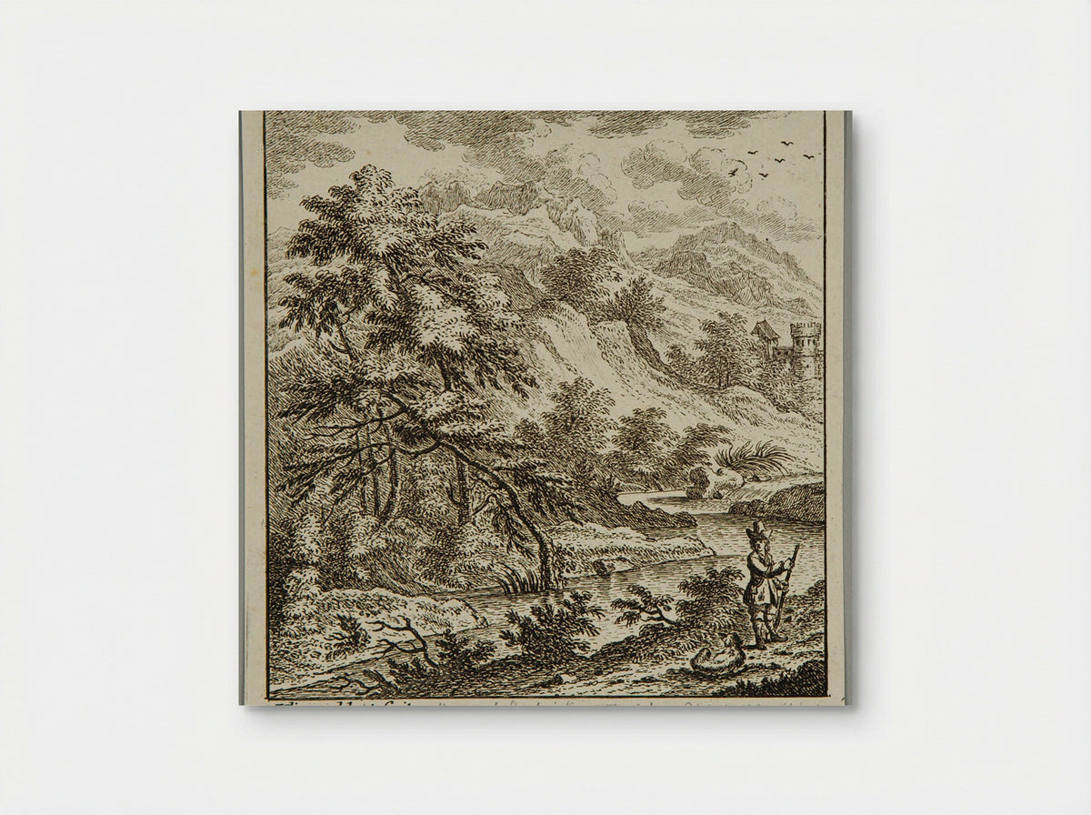 Landscape with River and Castle - Johann Caspar Ulinger - Poster