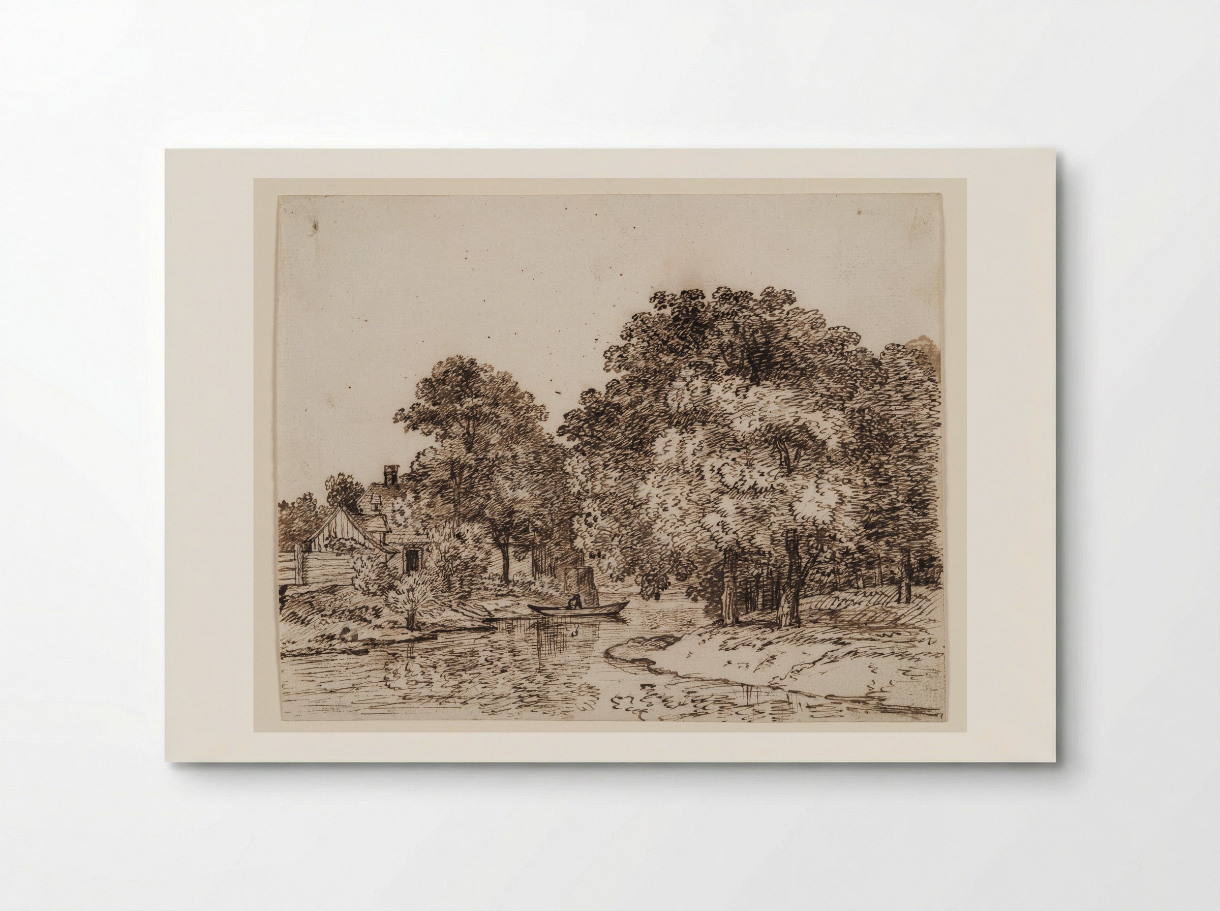 Landscape with River and Houses - Ferdinand Kobell - Poster