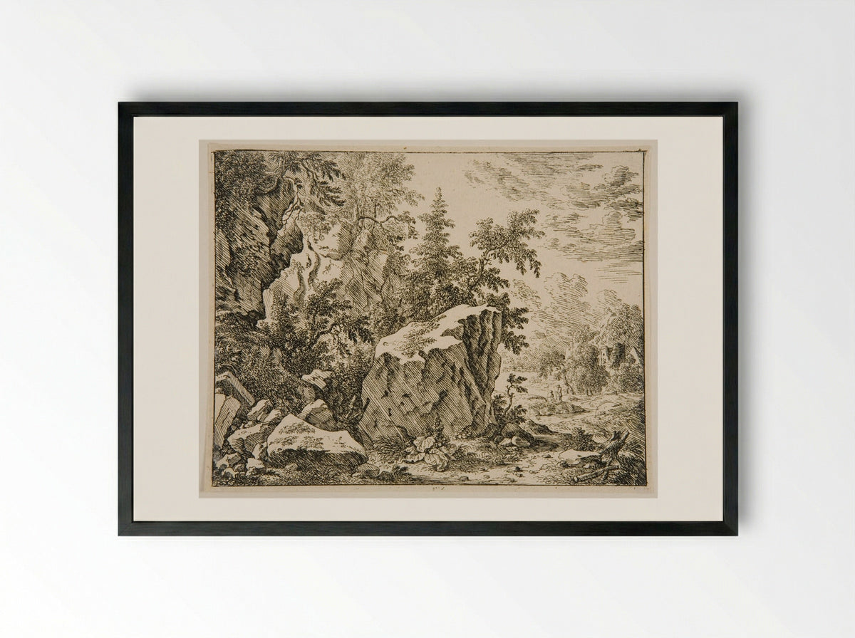 Landscape with Rocks - Felix Meyer - Framed Print Black
