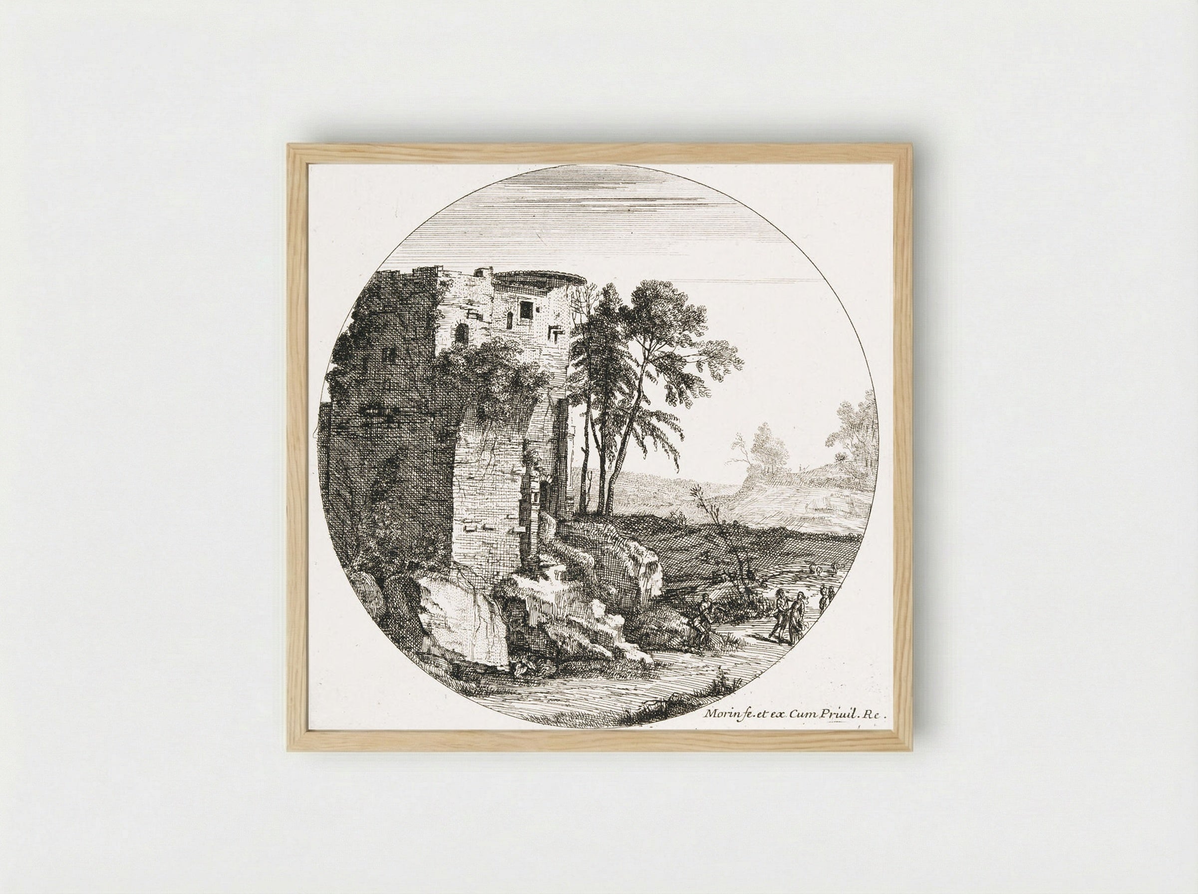 Landscape with Ruins - Jean Morin - Framed Print Wood