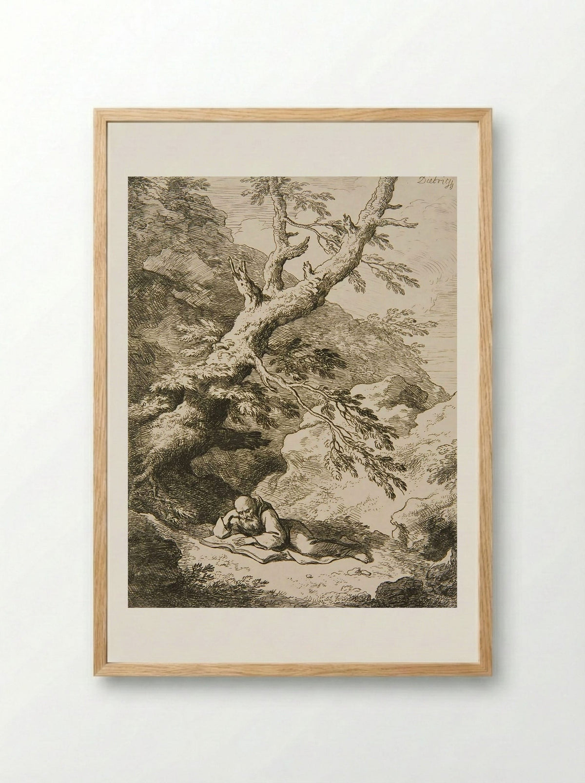 Landscape with Saint Francis - Christian Wilhelm Ernst Dietrich - Framed Print Wood