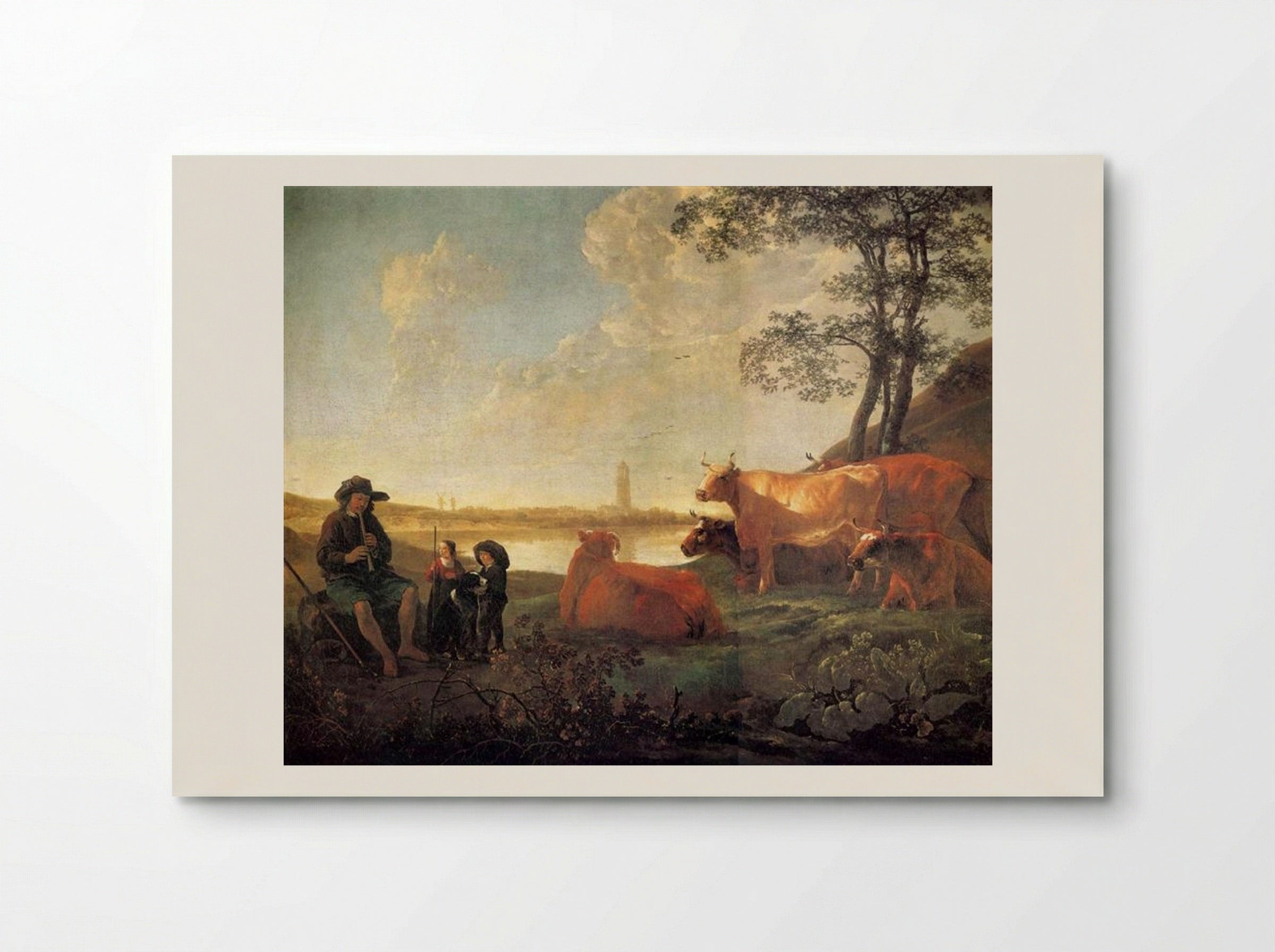 Landscape with Shepherds and Flock, Near Rhenen - Aelbert Cuyp - Poster