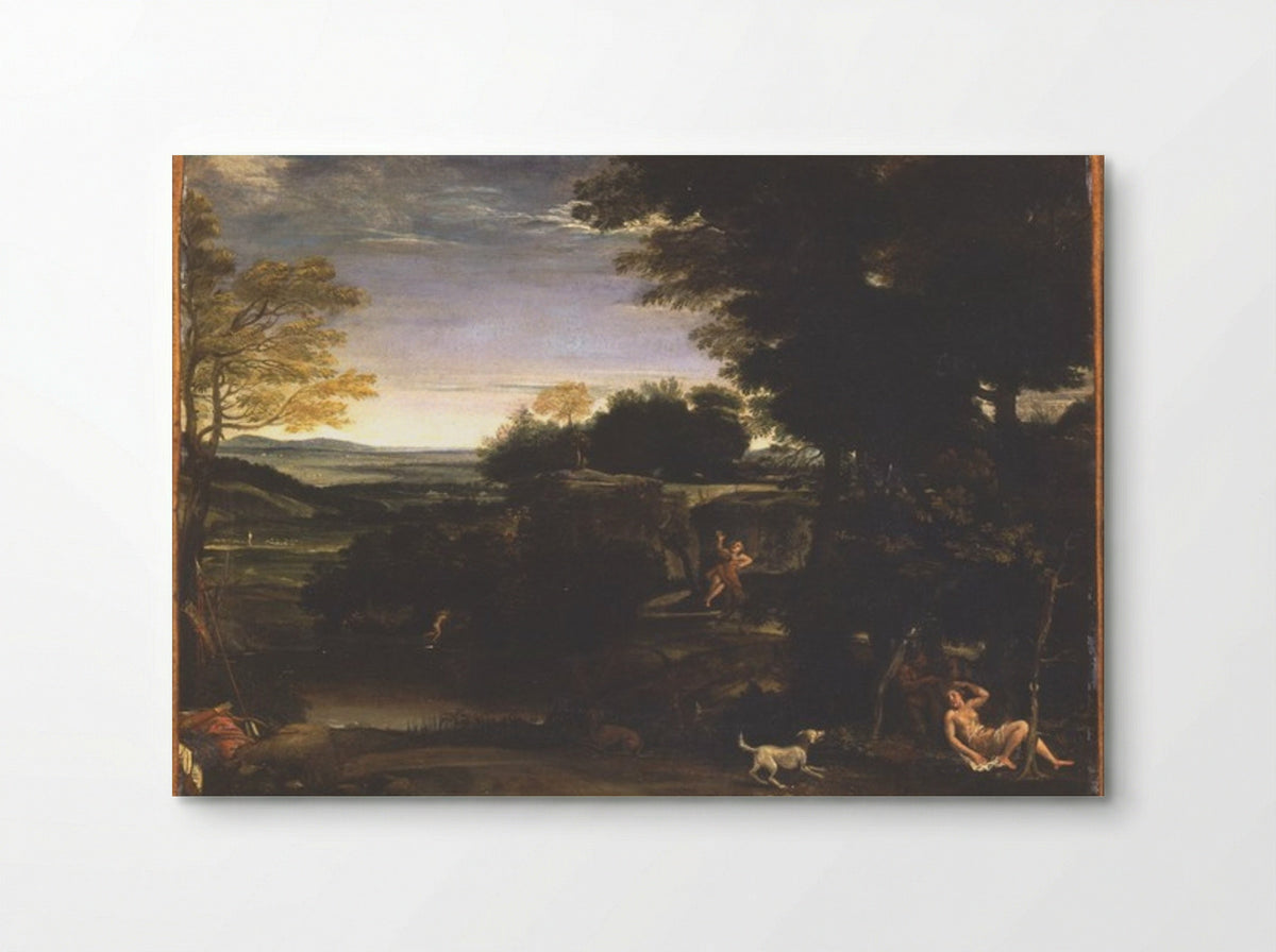 Landscape with Silvia and the Satyr - Domenichino - Poster