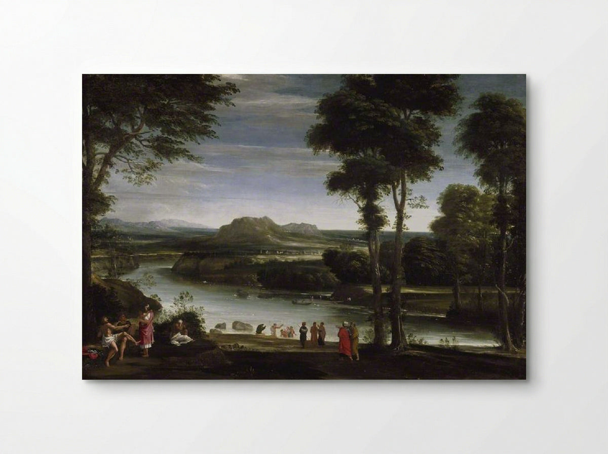Landscape with St John baptising - Domenichino - Poster