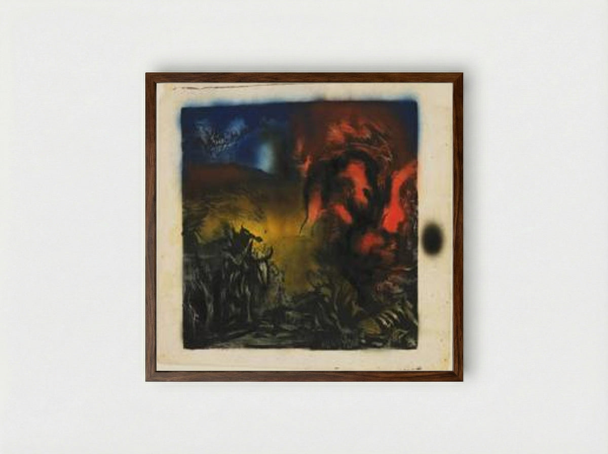 Landscape with Steer - Jackson Pollock - Framed Print Dark Wood