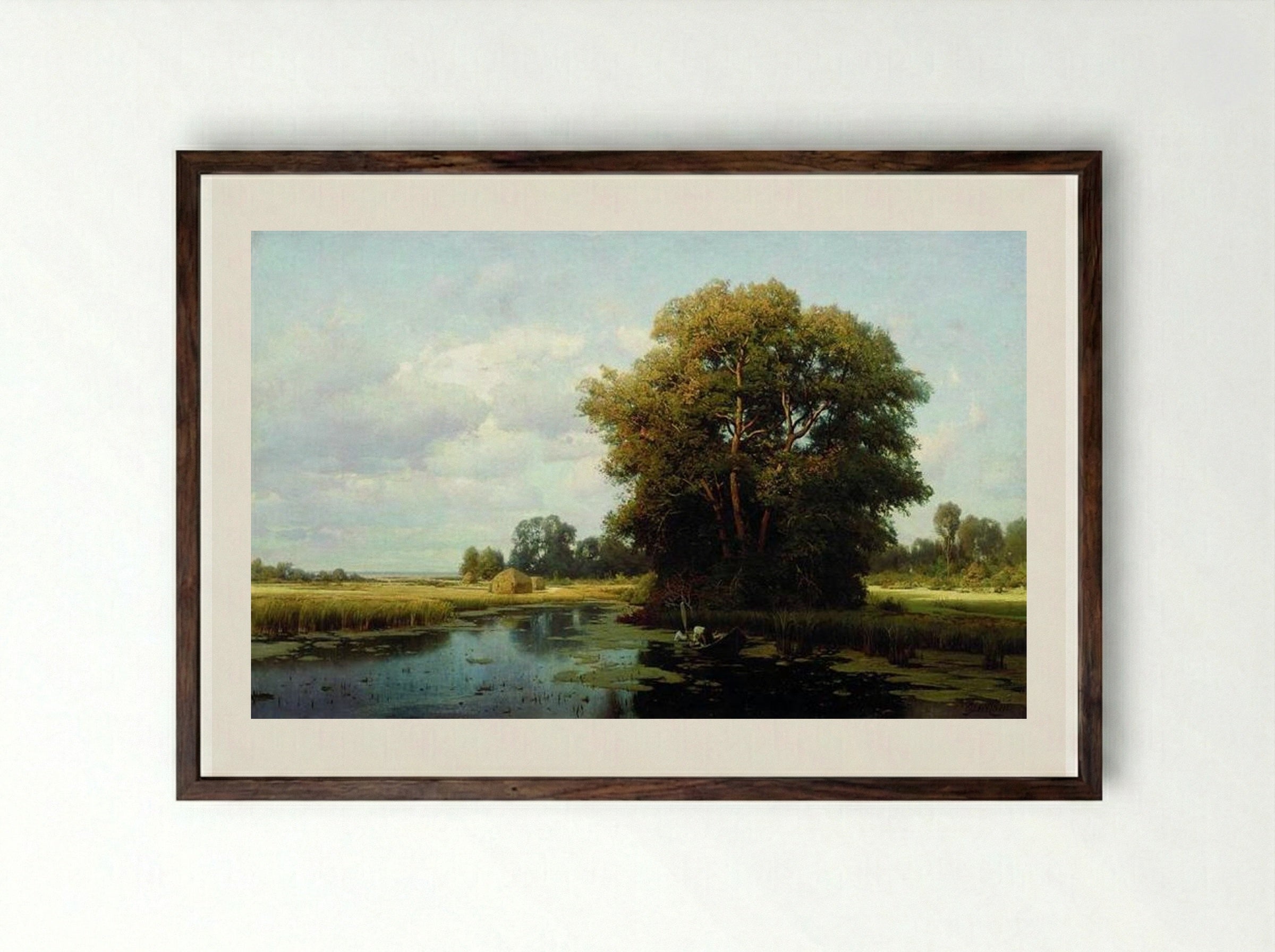 Landscape with Swamp - Volodymyr Orlovsky - Framed Print Dark Wood