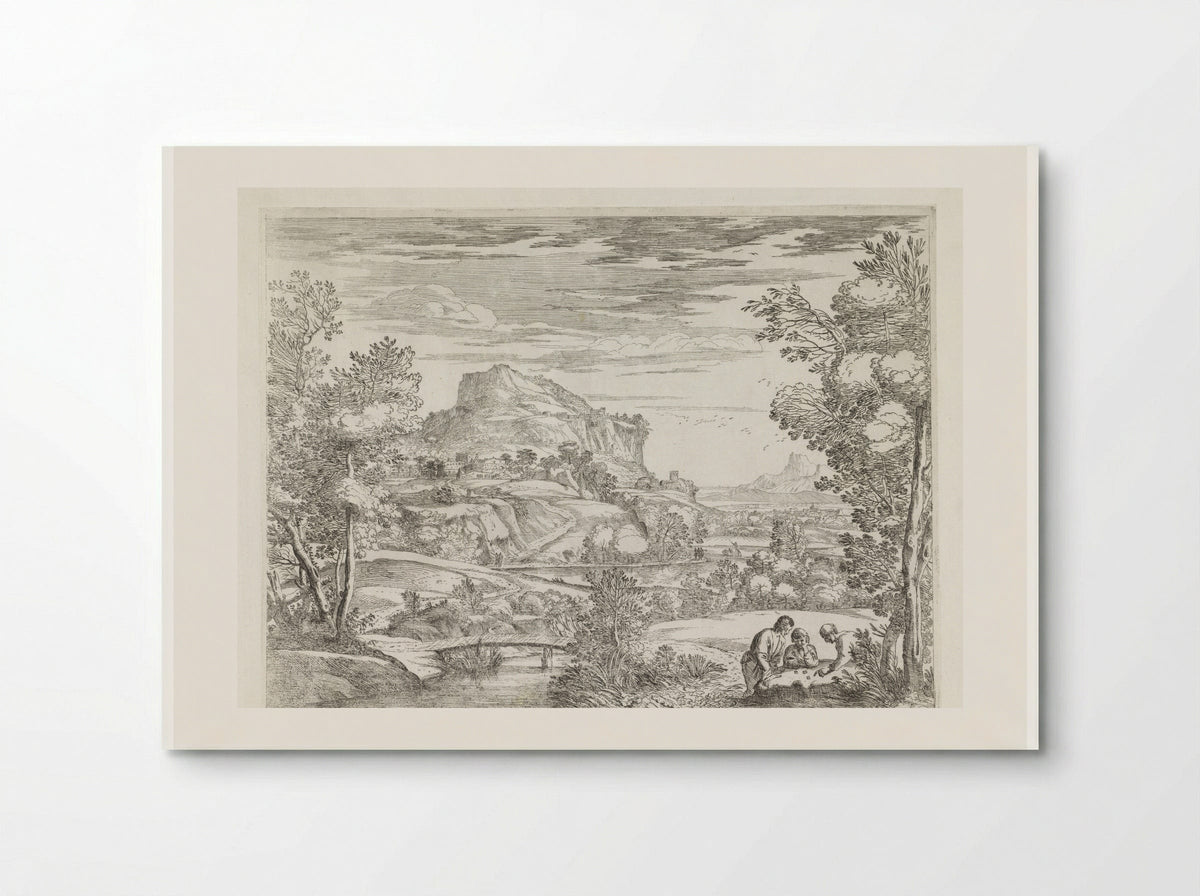 Landscape with Three Men Gambling - Giovanni Francesco Grimaldi - Poster
