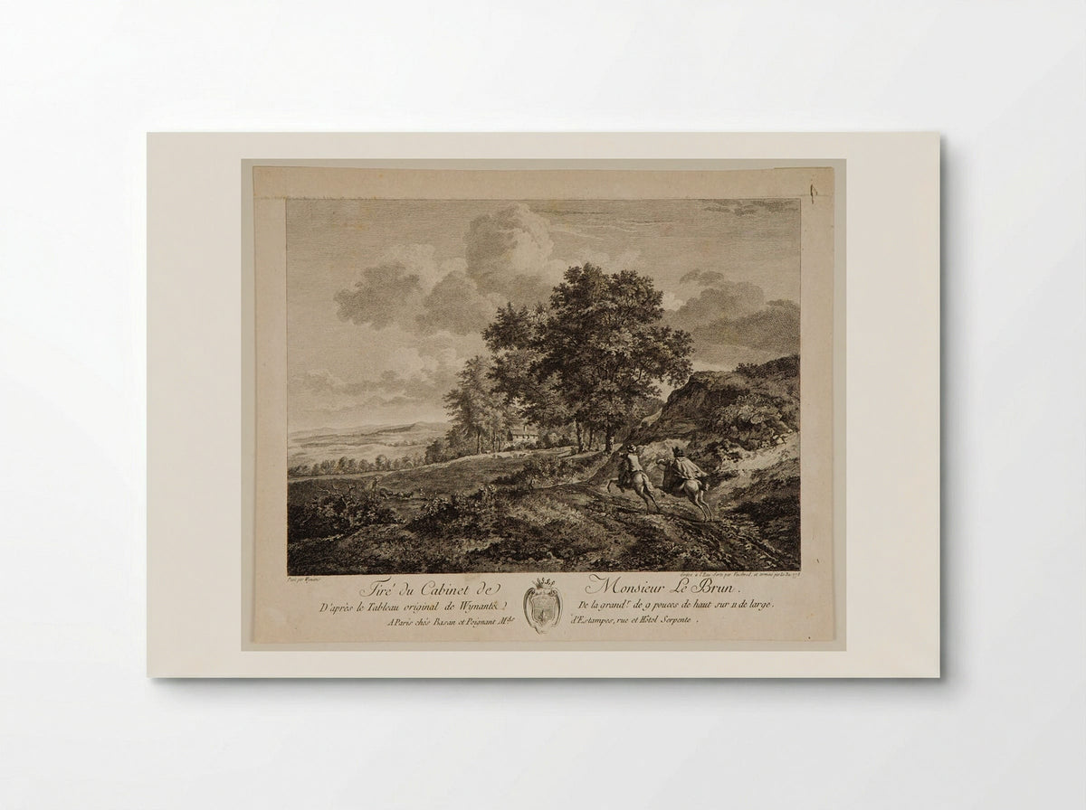 Landscape with Two Horsemen on a Road - Carl Wilhelm Weisbrod - Poster