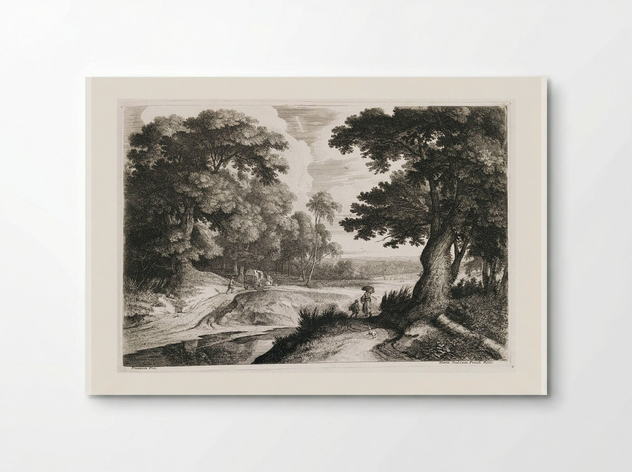 Landscape with Wagon and Travellers - Jean Morin - Poster