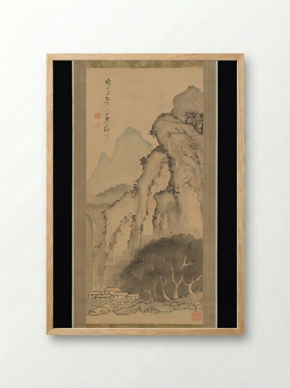 Landscape with Waterfall - Kameda Bōsai - Framed Print Wood