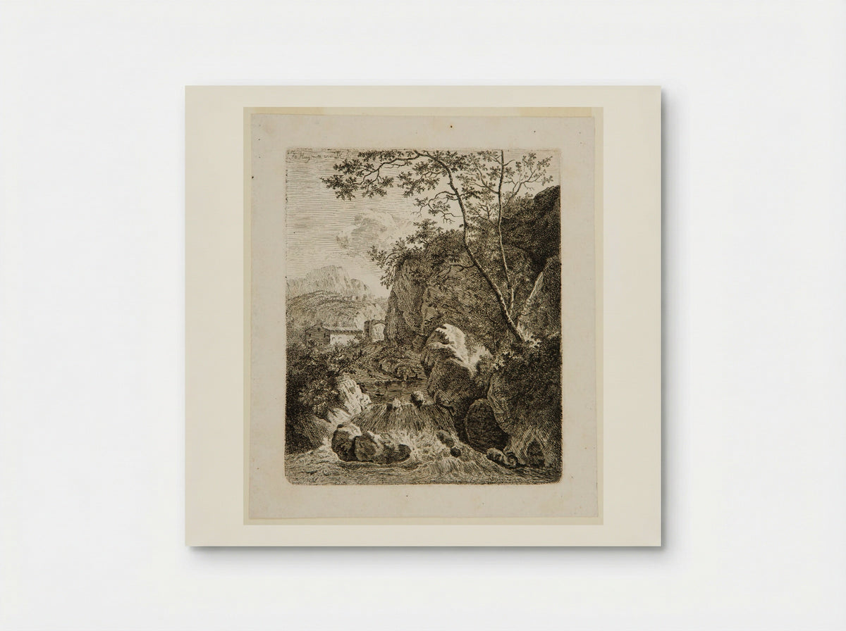 Landscape with Waterfall - Ferdinand Kobell - Poster