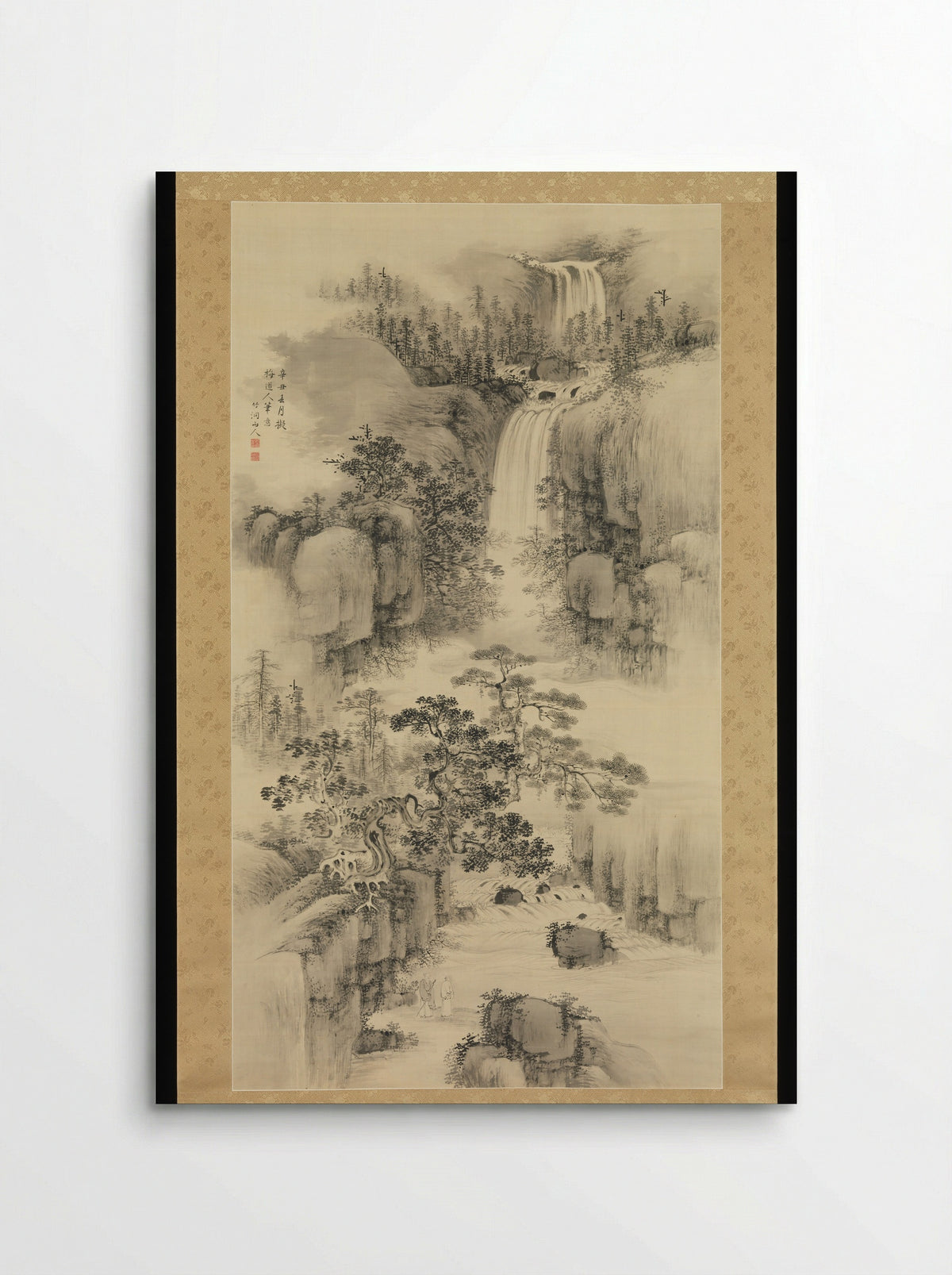 Landscape with Waterfall - Nakabayashi Chikutō - Poster