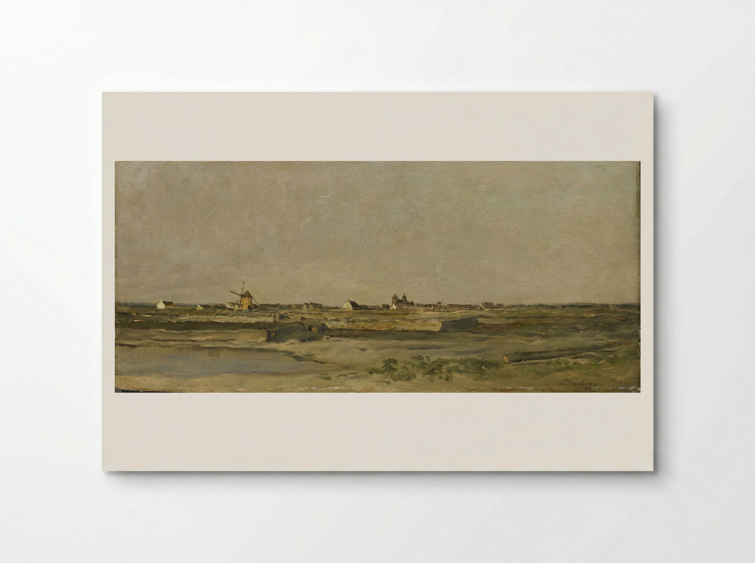 Landscape with Windmill - Charles-François Daubigny - Poster