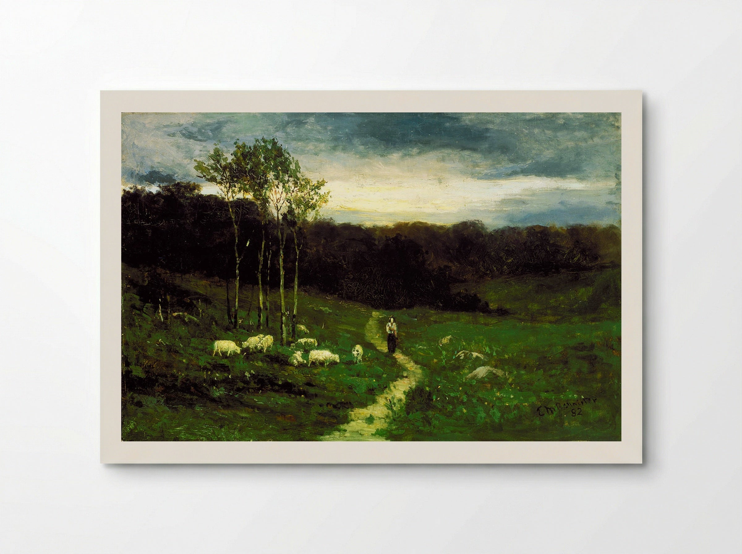 Landscape with Woman Walking on Path - Edward Mitchell Bannister - Poster