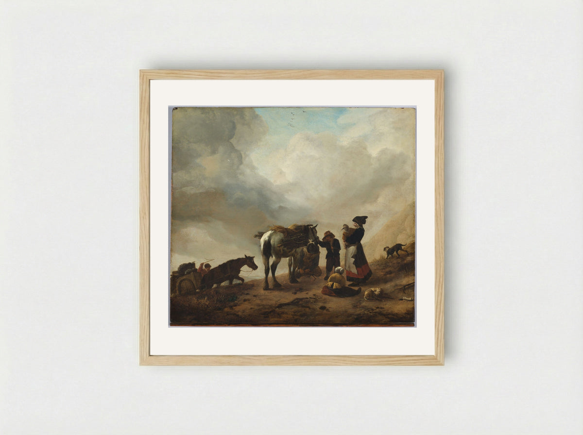 Landscape with Wood Gatherers - Philips Wouwerman - Framed Print Wood