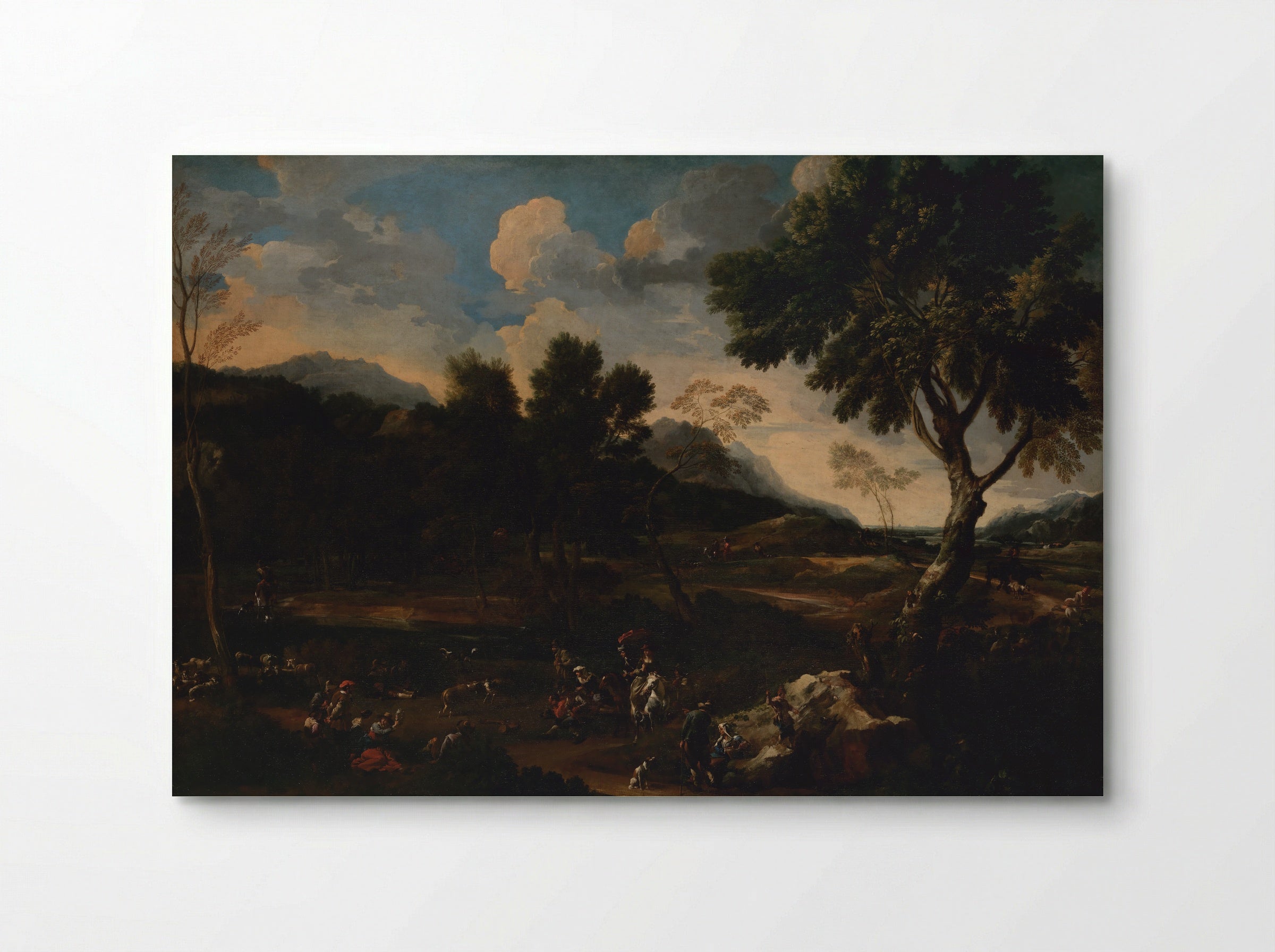 Landscape with a Battle between Two Rams - Jan Miel - Poster