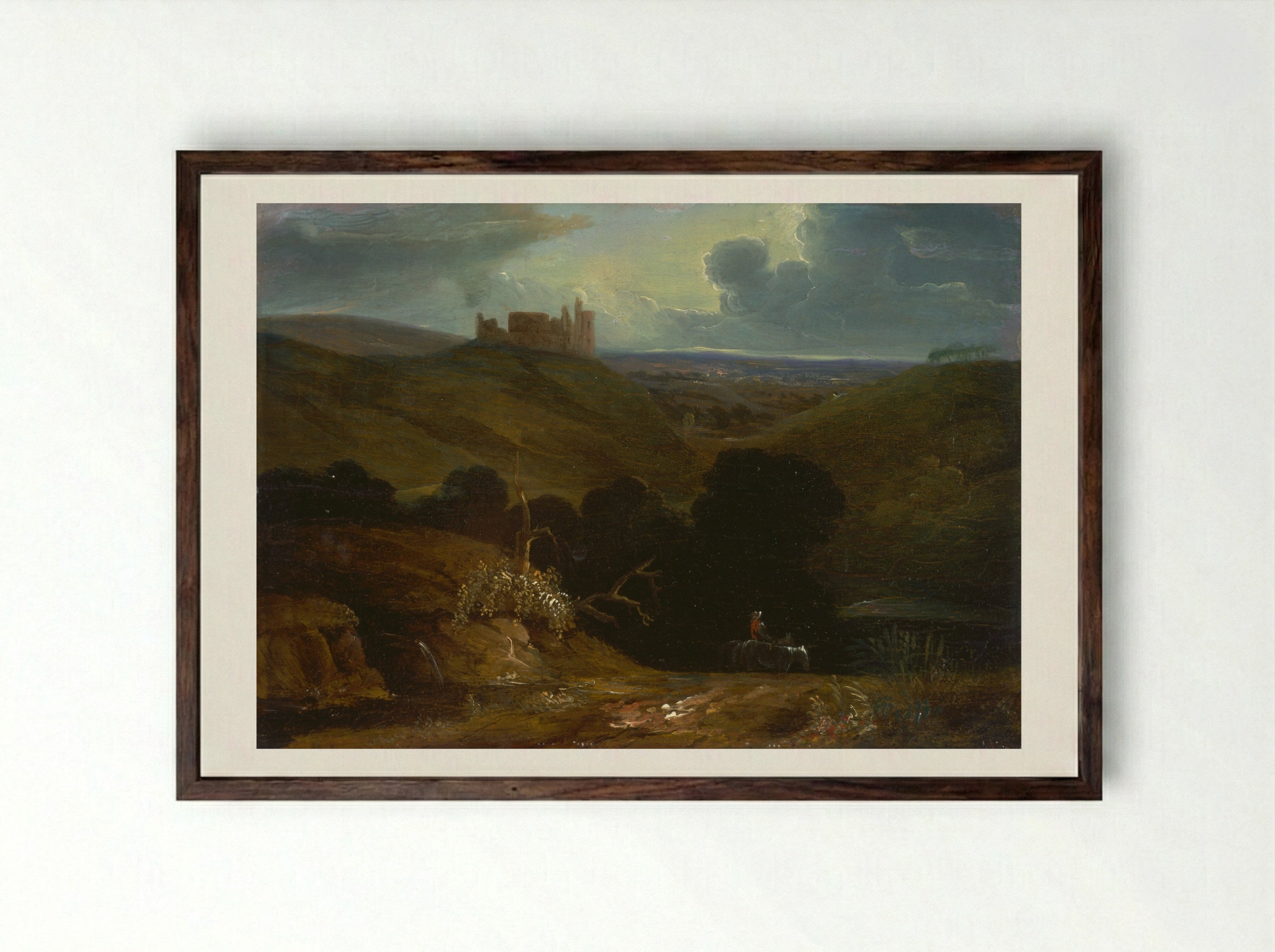 Landscape with a Castle - John Martin - Framed Print Dark Wood